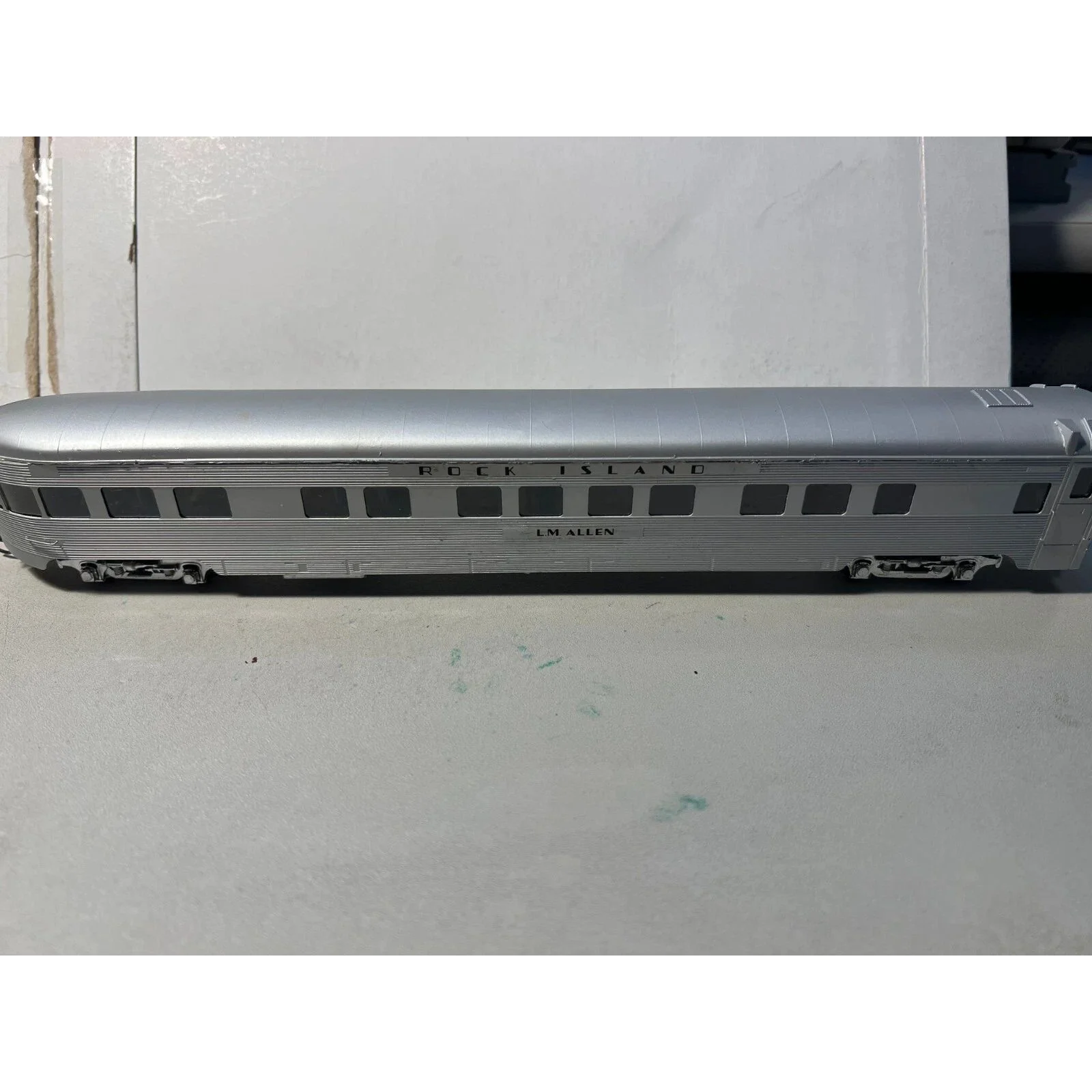 BRASS ROCK ISLAND OBSERVATION CAR L.M. ALLEN CUSTOM DETAILED — photo 10