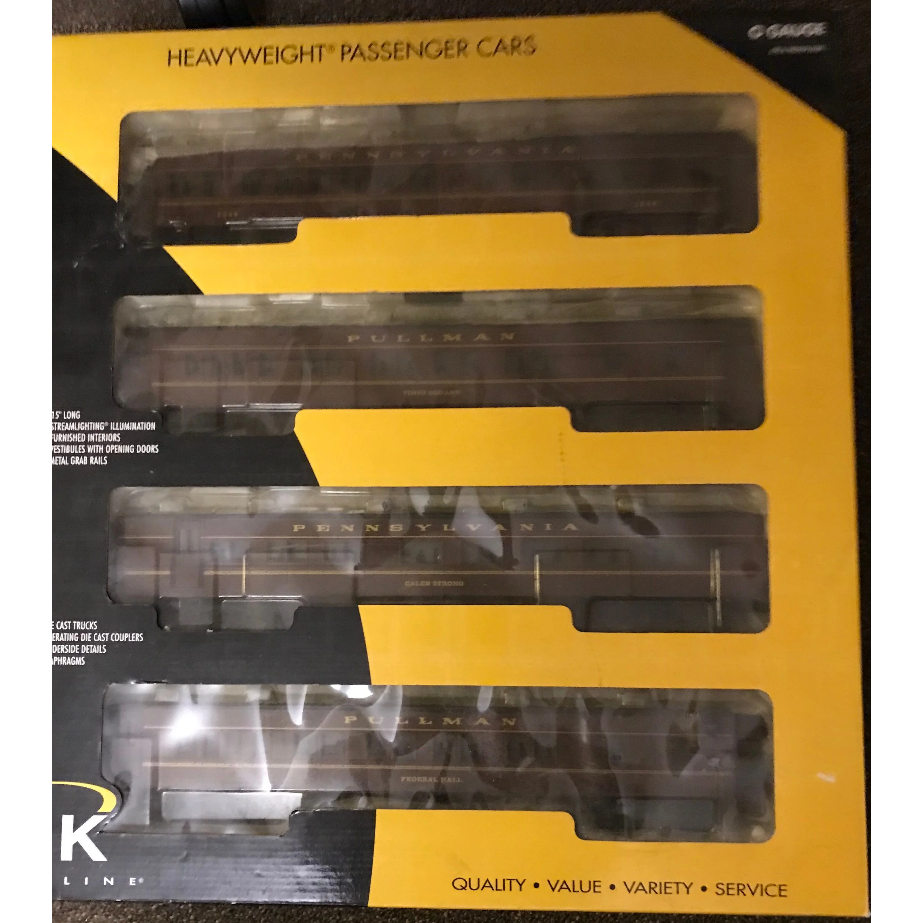 12 K-Line K-4880a PRR Broadway Limited 15 Heavyweight 4-PAC j