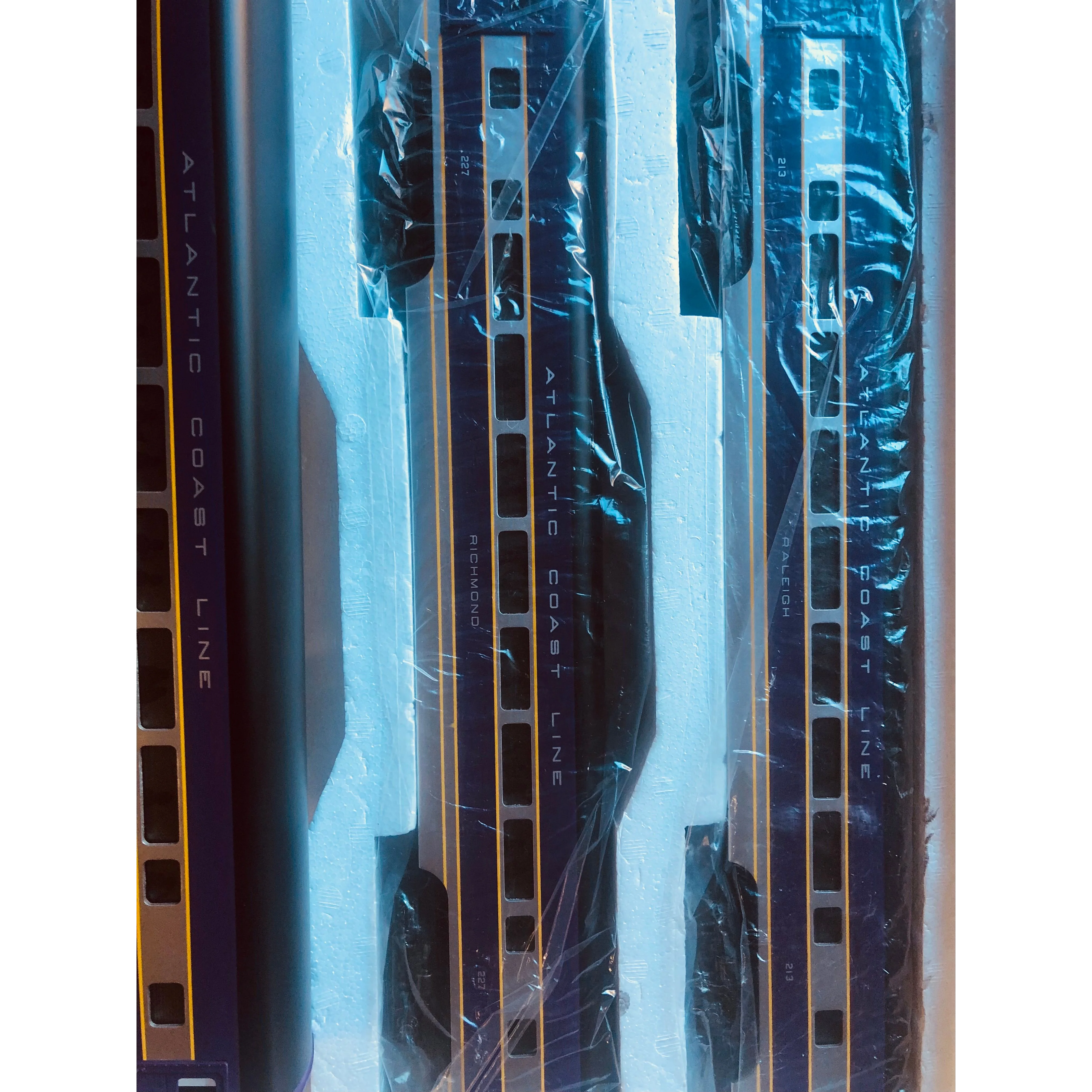 Mth Atlantic Coast Line Painted 70’ 5 Aluminum cars, one baggage, 3 coaches and obser — photo 4