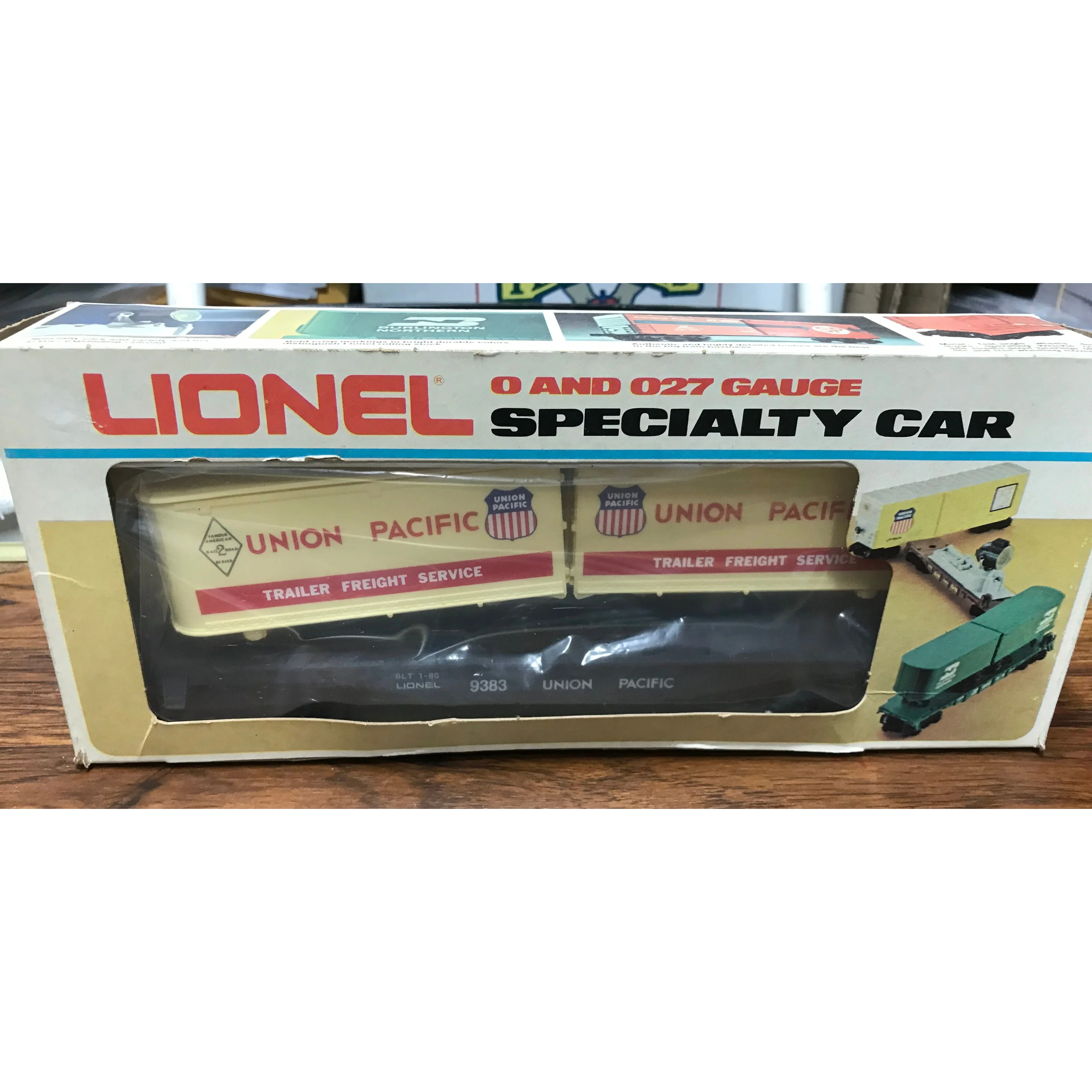 Lionel 6-9383 Union Pacific Piggyback Flat Car w Vans O Gauge NOS Boxed 1:48 - Image 1