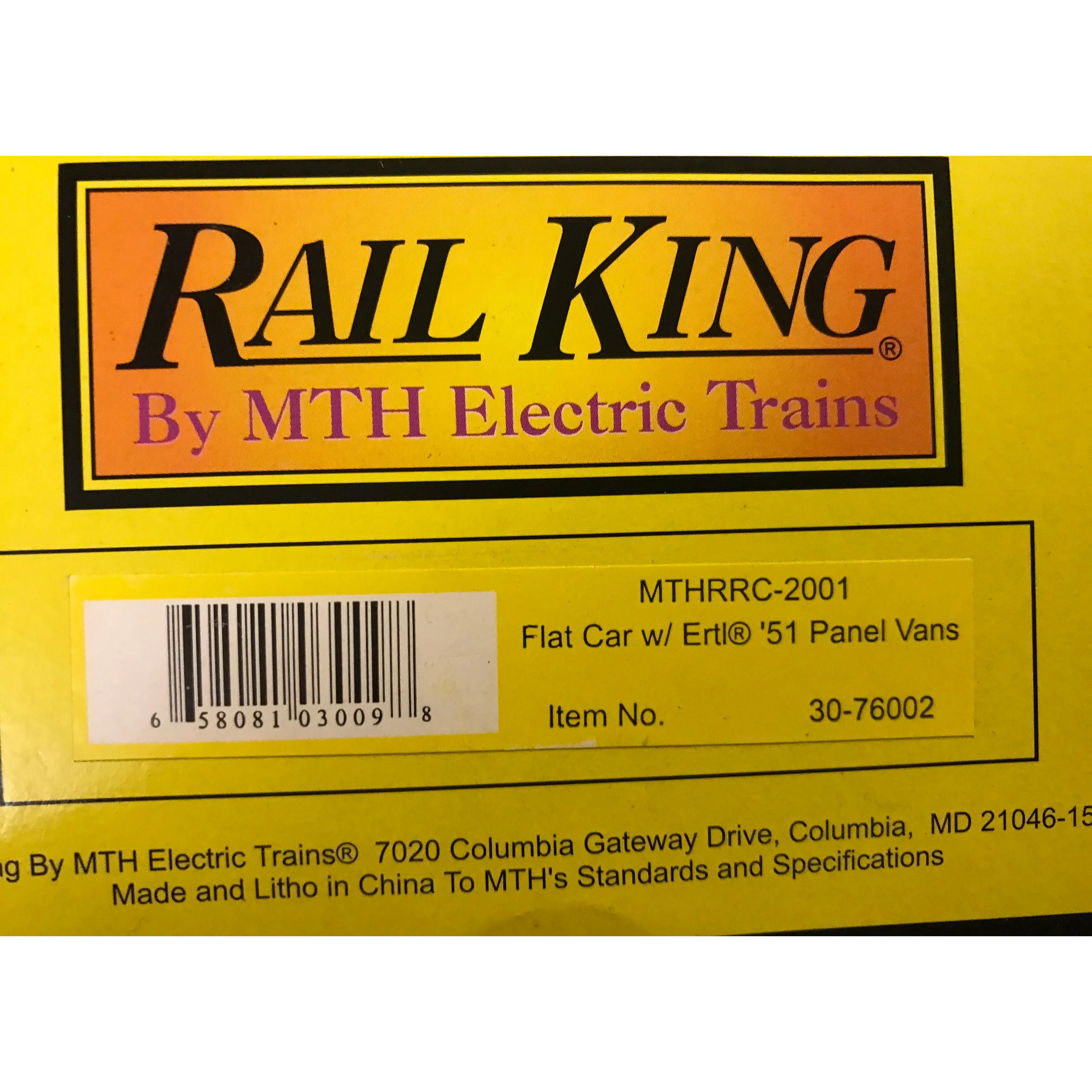 MTH Rail King #30-76002 MTHRRC-2001 Flat Carw/ERTL '51 Panel Vans - Image 4