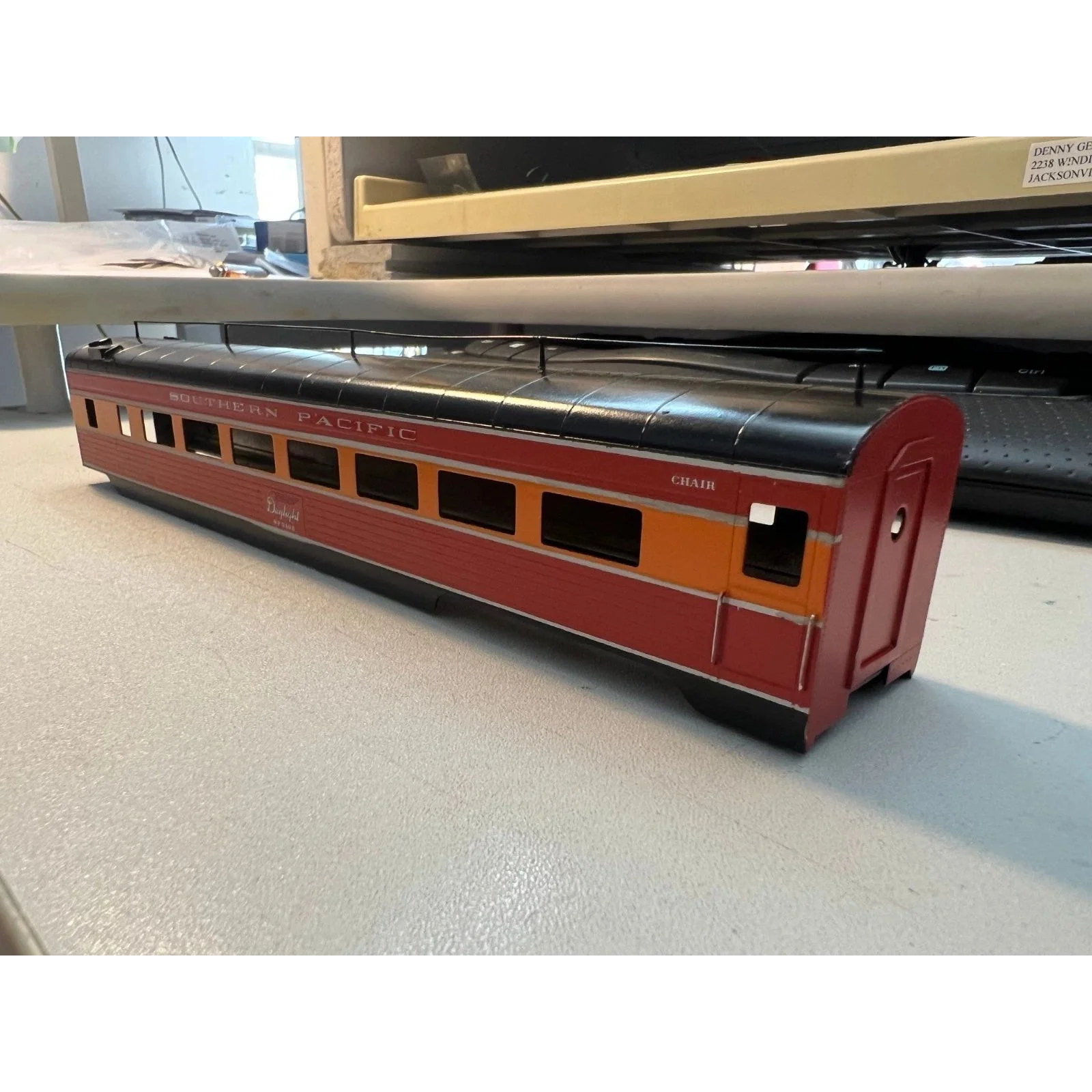 BRASS SOUTHERN PACIFIC COACH SHELL CAR by SOHO CUSTOM PAINTED HO SCALE