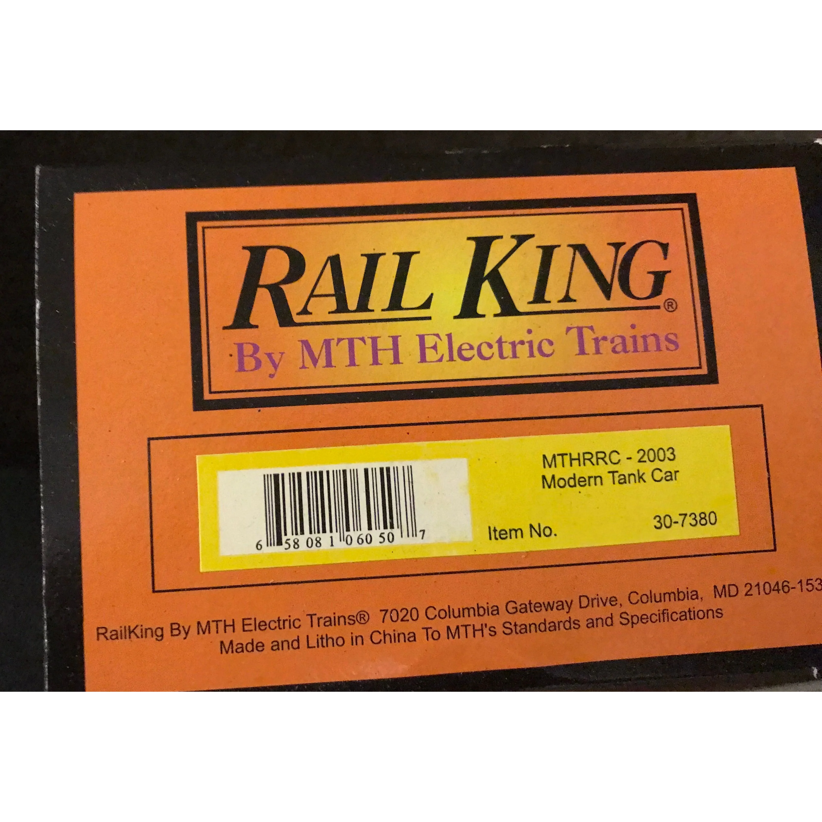 MTH RAILKING MTHRRC 2003 MODERN TANK CAR 30-7380 - Image 4