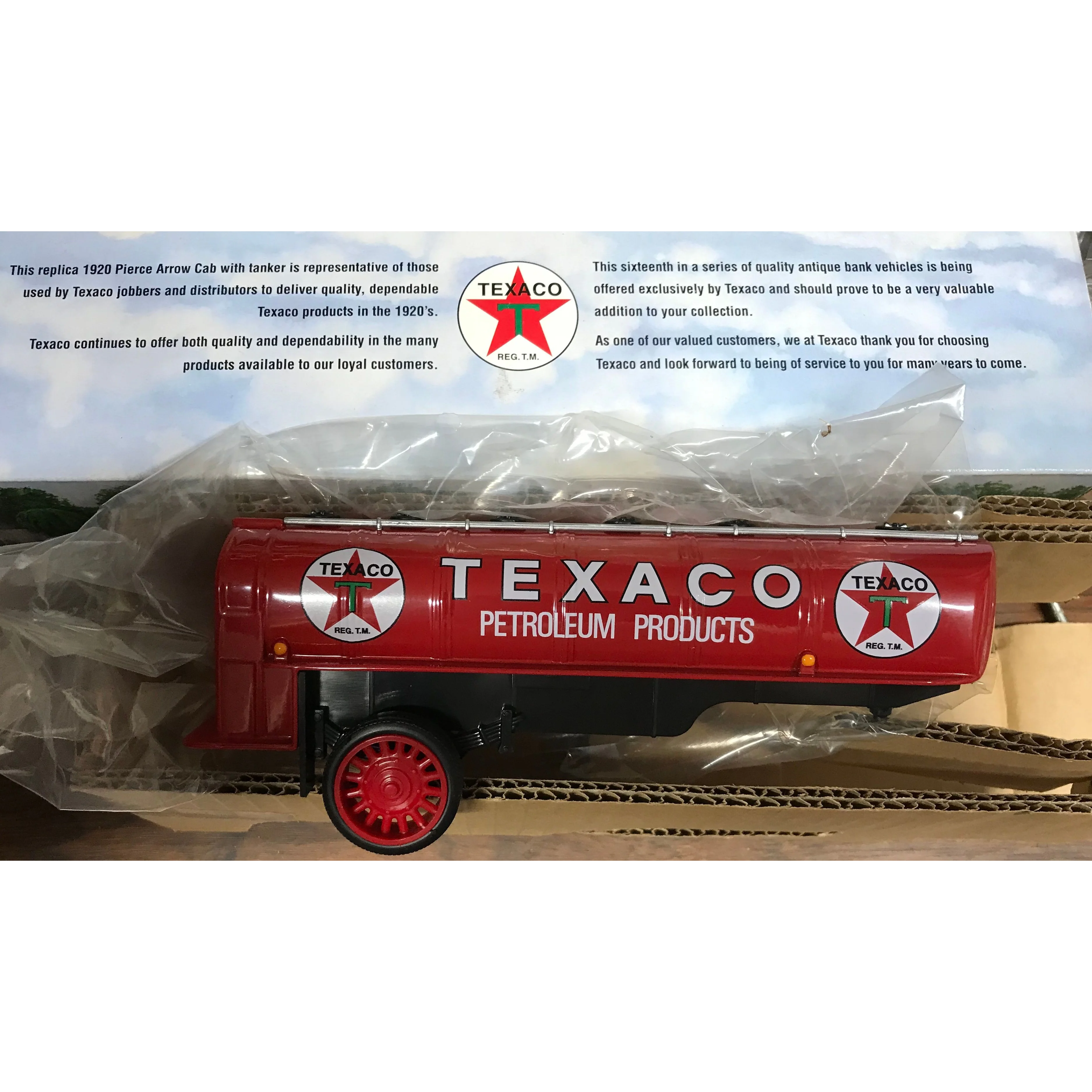 1920 Pierce Arrow Texaco Cab with Tanker Collector Series 16 Die Cast Metal
