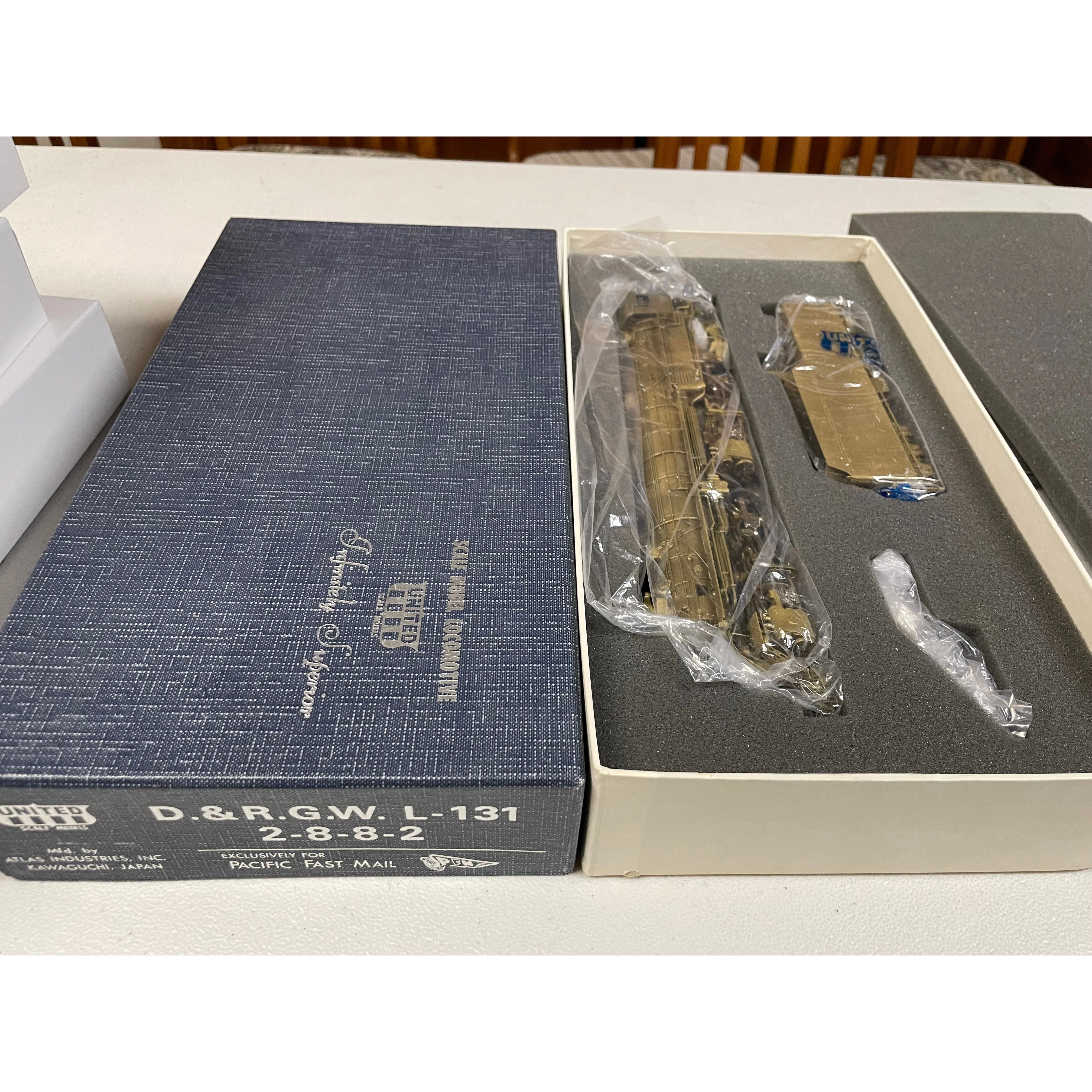United Scale Models D&RGW L-131 Brass 2-8-8-2 Steam Loco Pacific Fast Mail 1/87 LNIB — photo 18