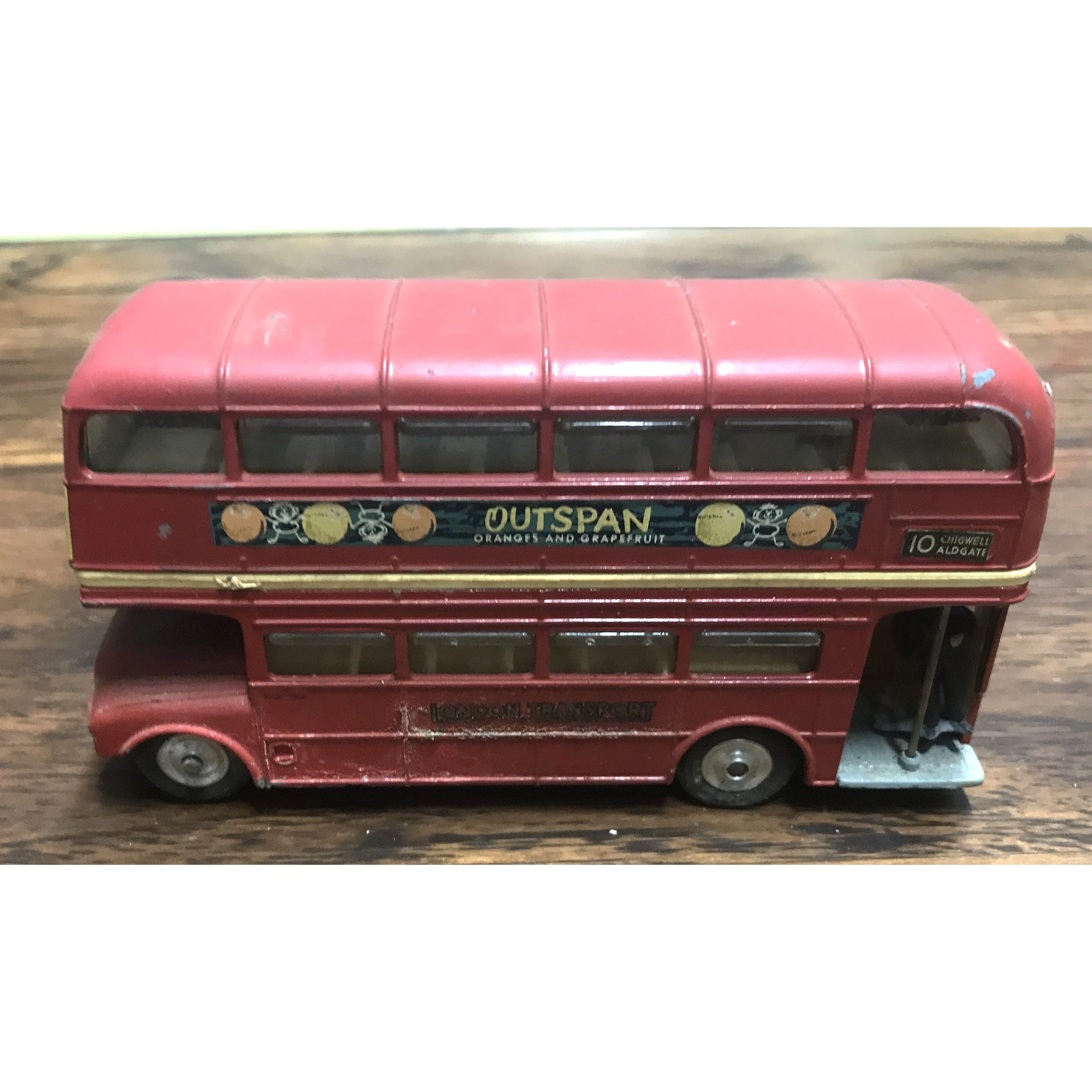 VINTAGE CORGI TOYS LONDON TRANSPORT ROUTEMASTER OUTSPAN 4" RED DOUBLE DECKER BUS