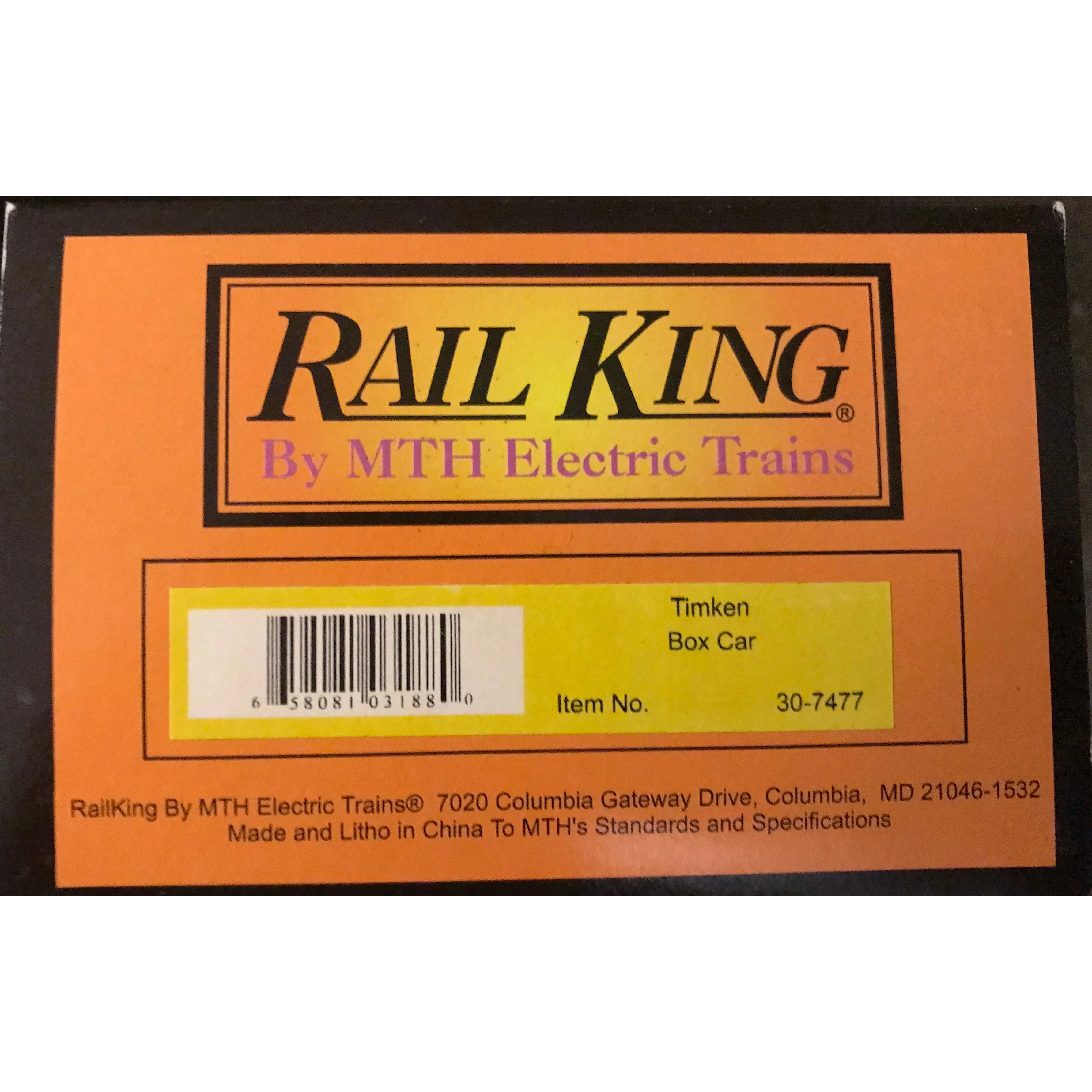 MTH Railking Box Car Timken O/O27 Boxcar 30-7477 - Image 4