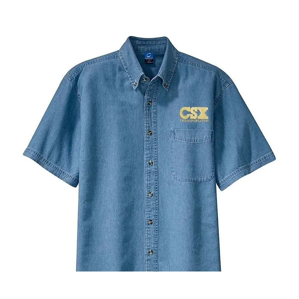CSX Denim shirts with front logo L.S. or S.S. Dark Denim or Light Denim — photo 2