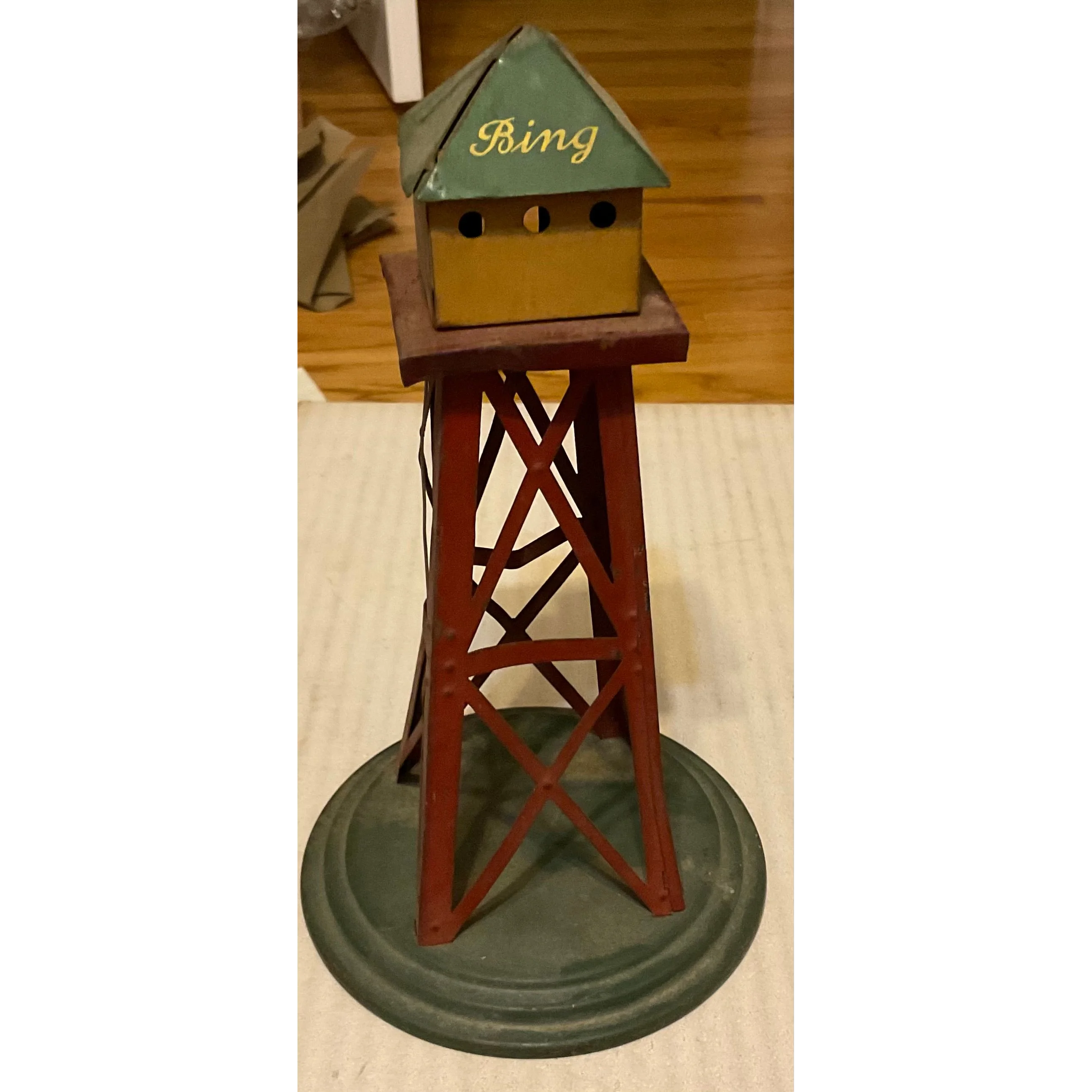 Vintage 1920s Bing Gebruder German Tin Toy Airplane Central Tower D.R.G.M. - Image 2