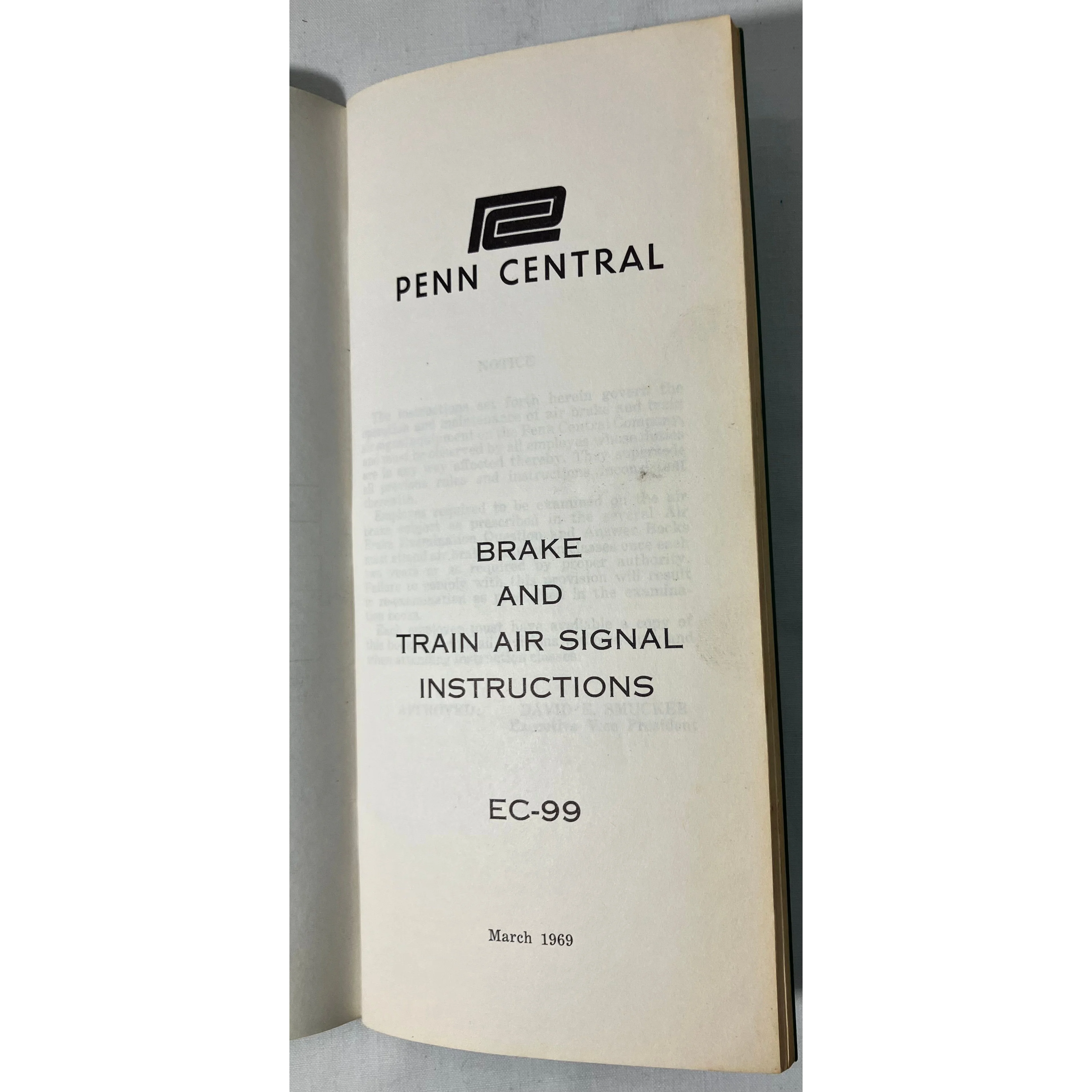 Penn Central Brake & Train Air Signal Instructions EC-99 3/1969 — photo 2