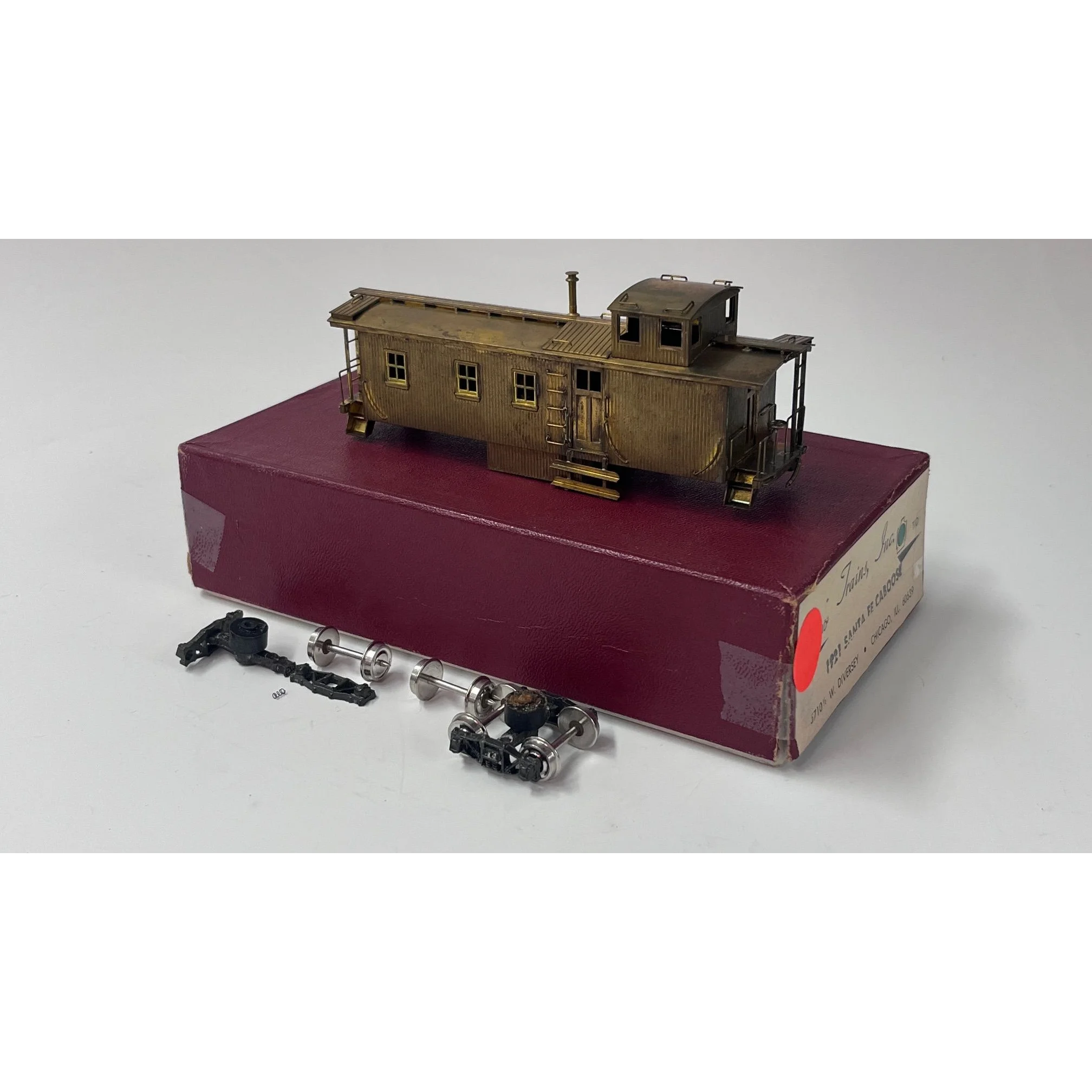 Trains Inc HO Scale Brass Santa Fe "Side Door" Wood Caboose, Unpainted
