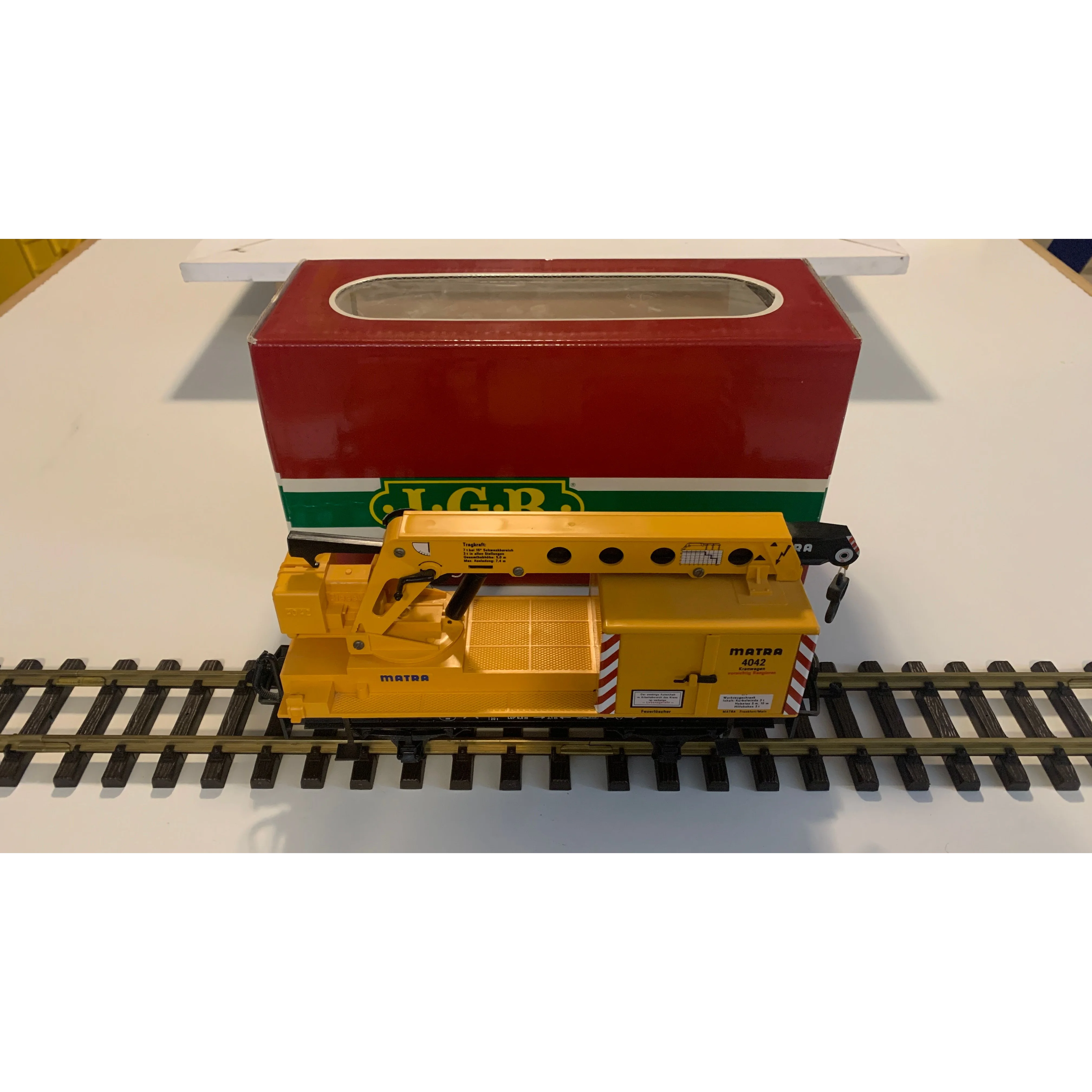 LGB G Gauge 4042 Matra Construction Crane Car