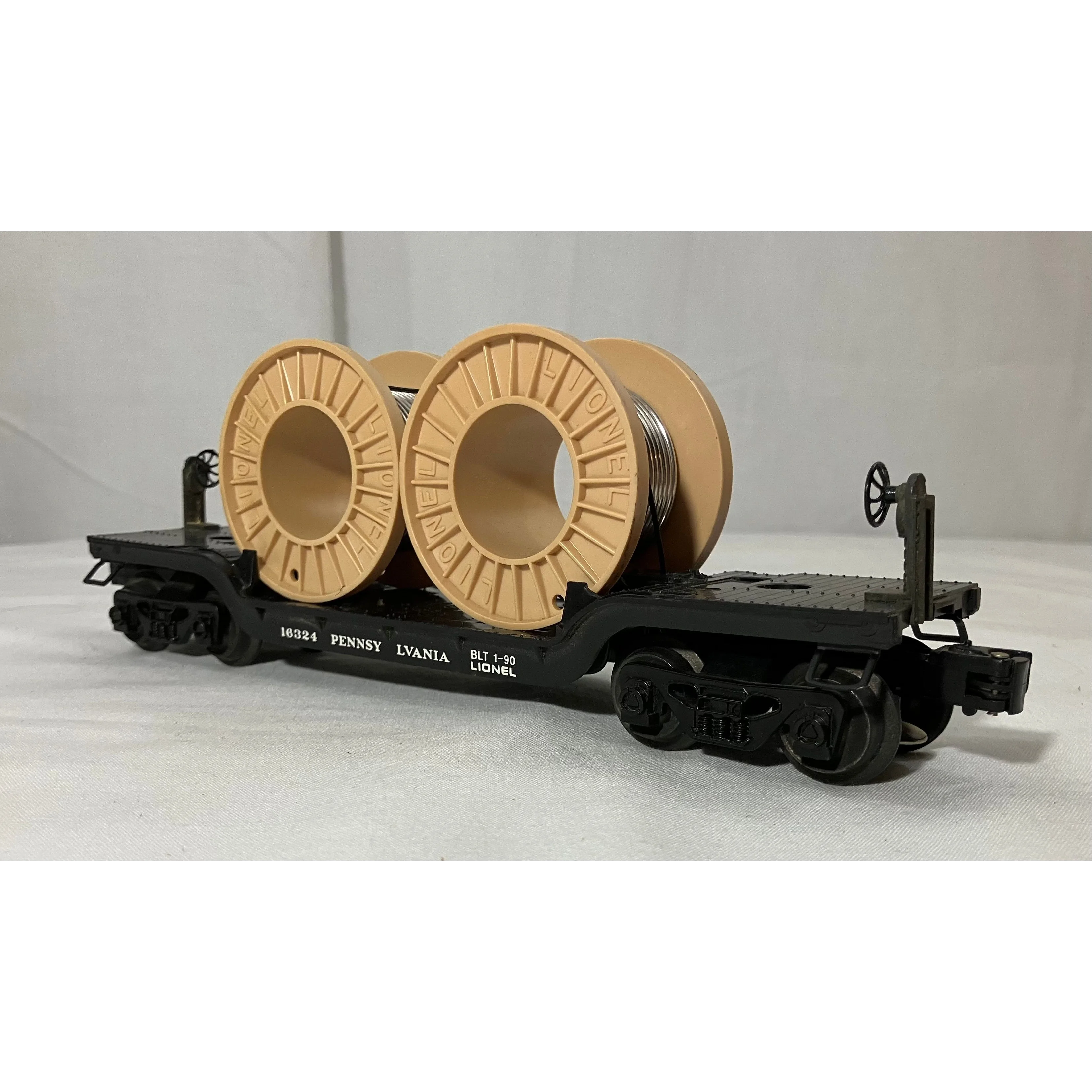 Lionel 6-16324 O scale 3 rail depressed flat car with cable reels Pennsylvania RR — photo 4