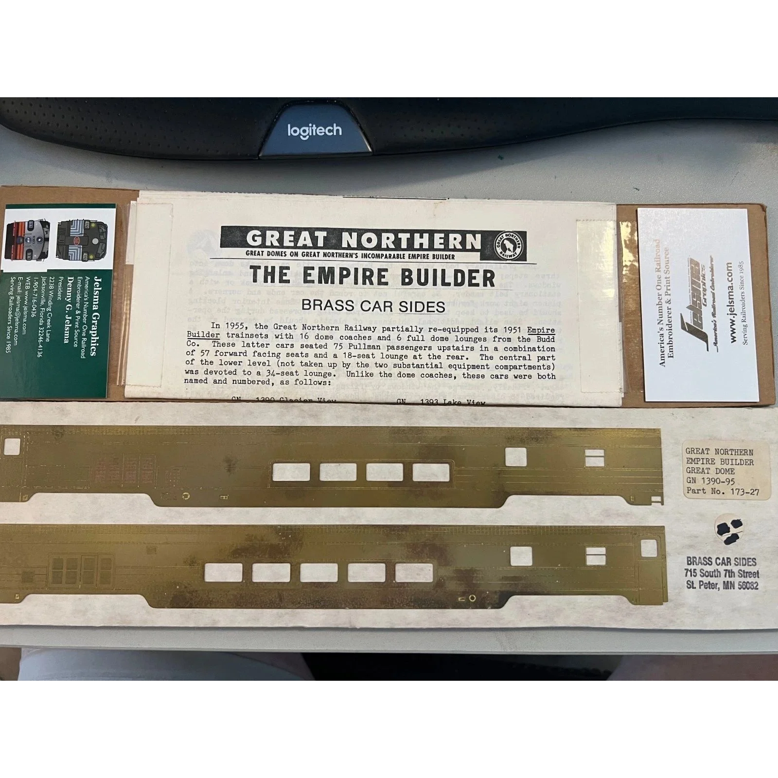 BRASS car sides FULL DOME GN CAR SIDES HO SCALE SET OF TWO FOR TWO CARS — photo 3