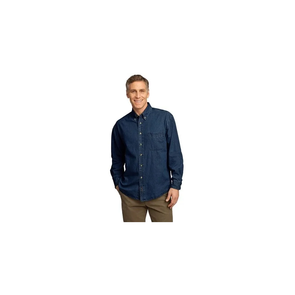 NS Denim shirts with front logo L.S. or S.S. Dark Denim or Light Denim — photo 3