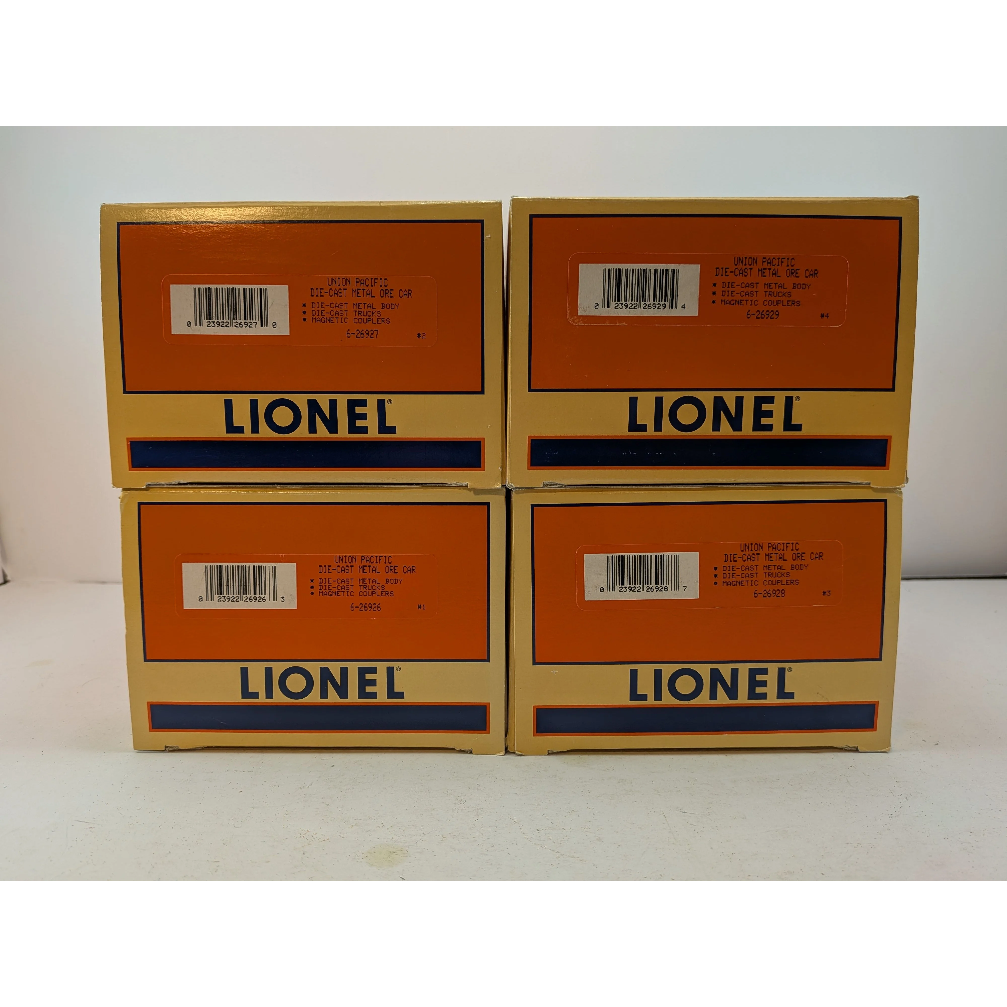 4 Lionel Union Pacific Die-Cast Metal Ore Cars 6-26926,6-26927,6-26928,6-26929 — photo 2