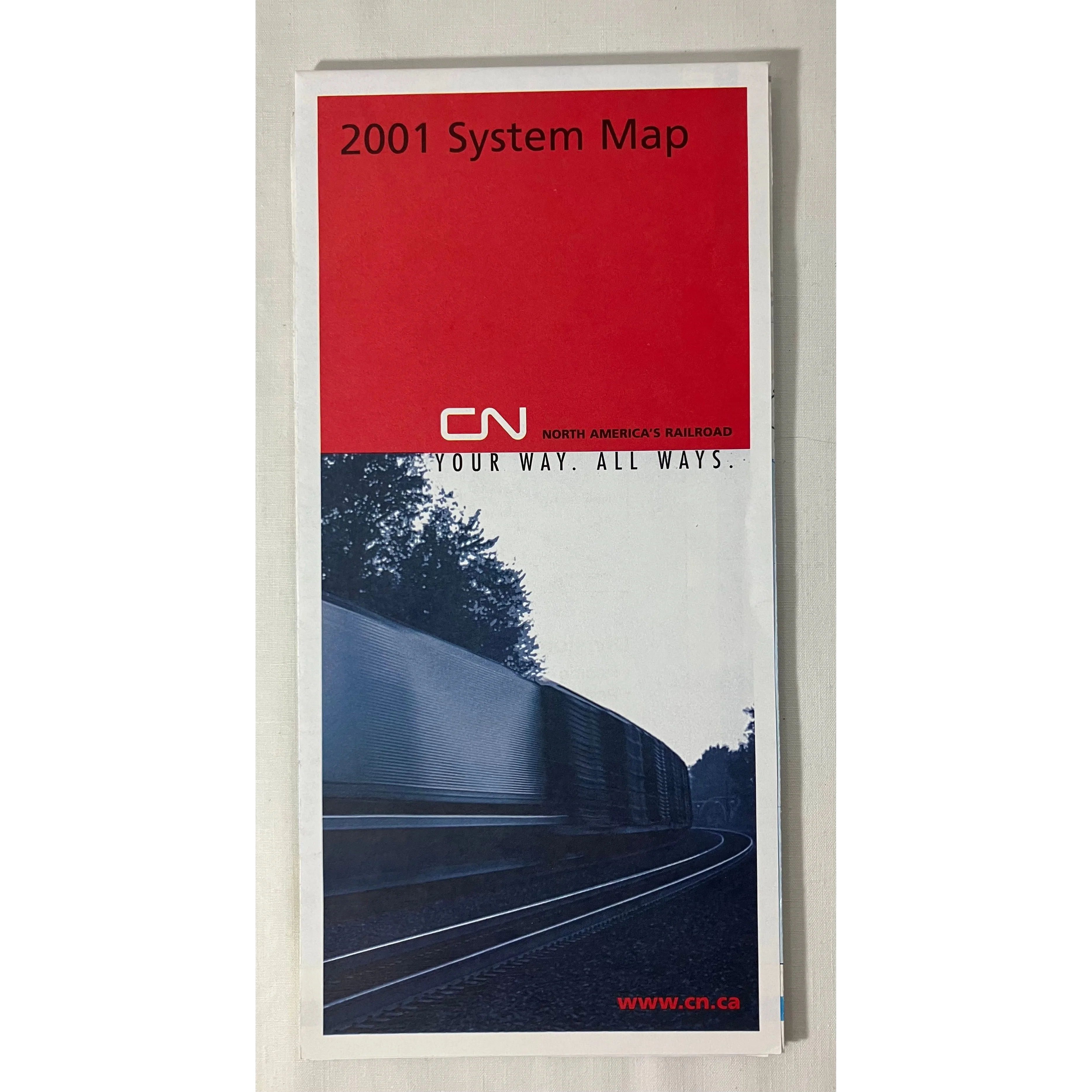 Canadian National Railroad System Map 2001