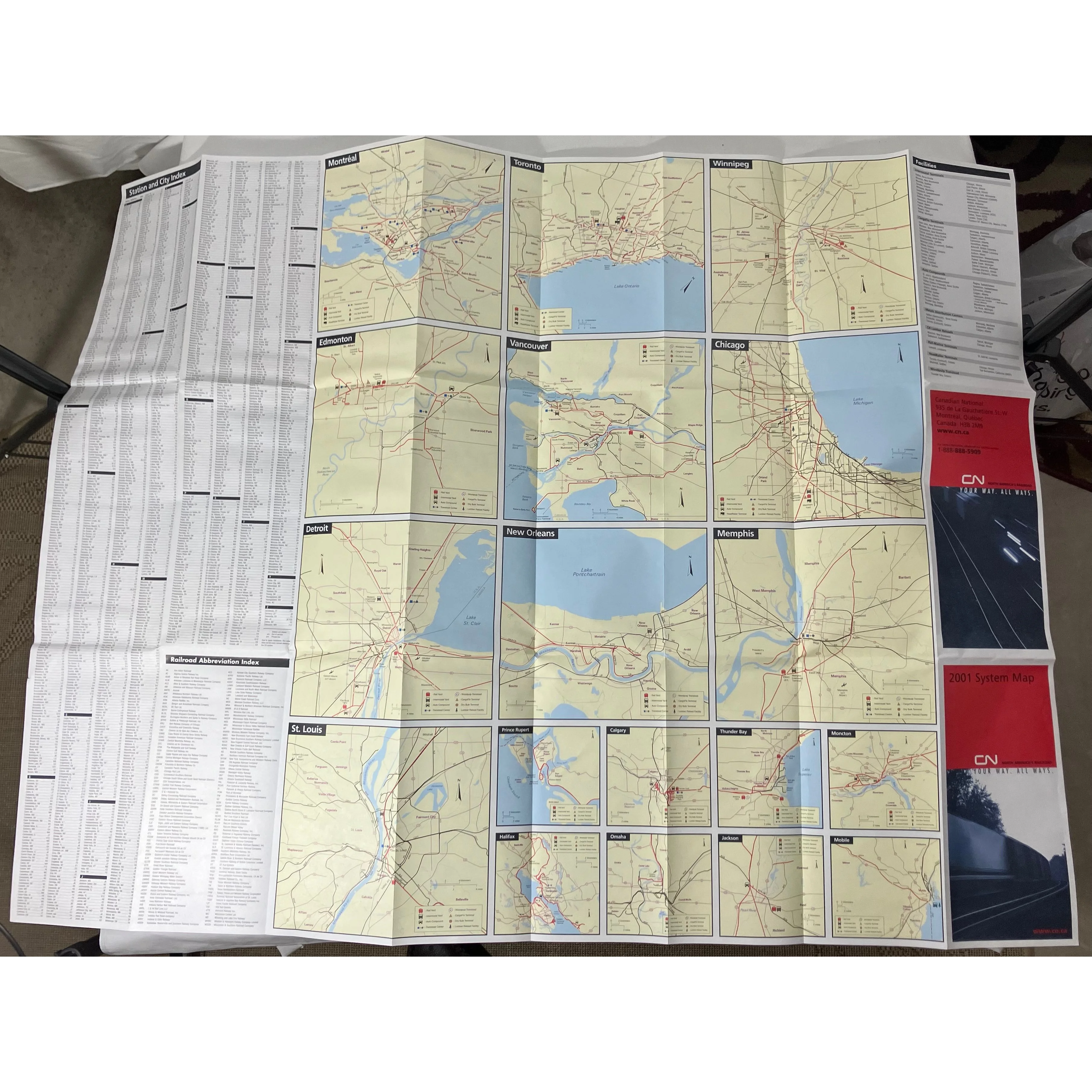Canadian National Railroad System Map 2001 — photo 3