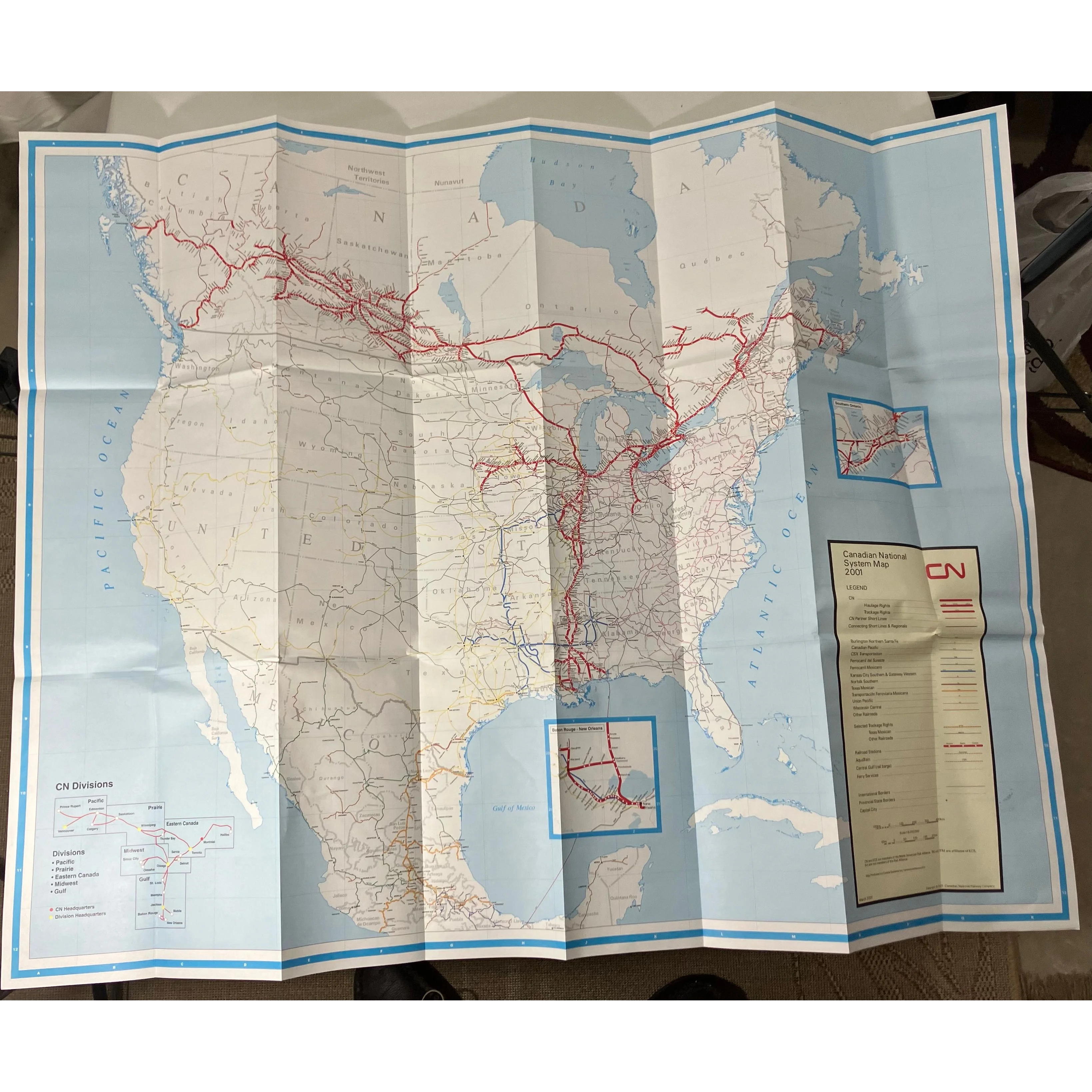 Canadian National Railroad System Map 2001 — photo 2