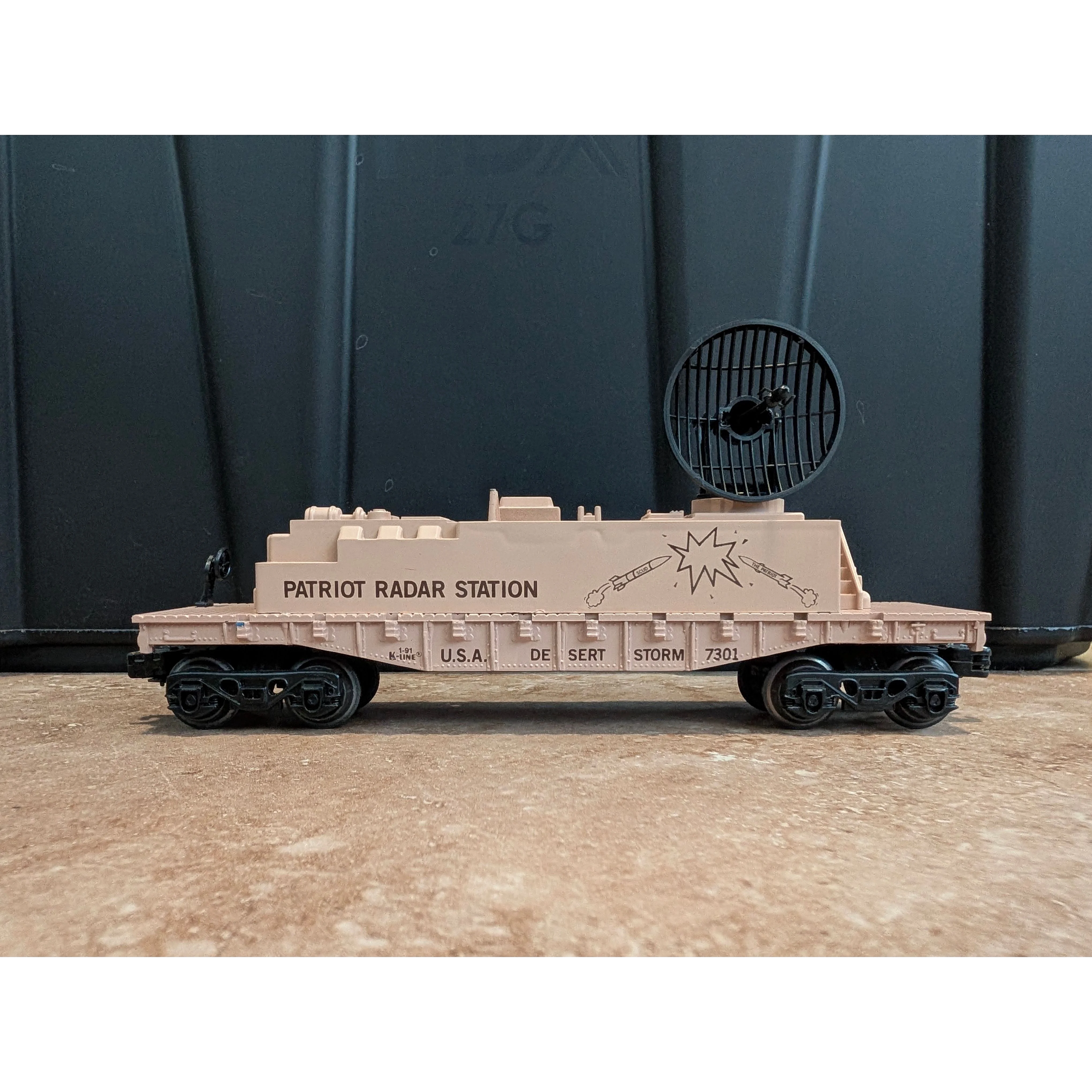 K-Line Patriot Radar Flatcar – Military/Desert Storm – O Gauge – w/ Box - $27 shipped