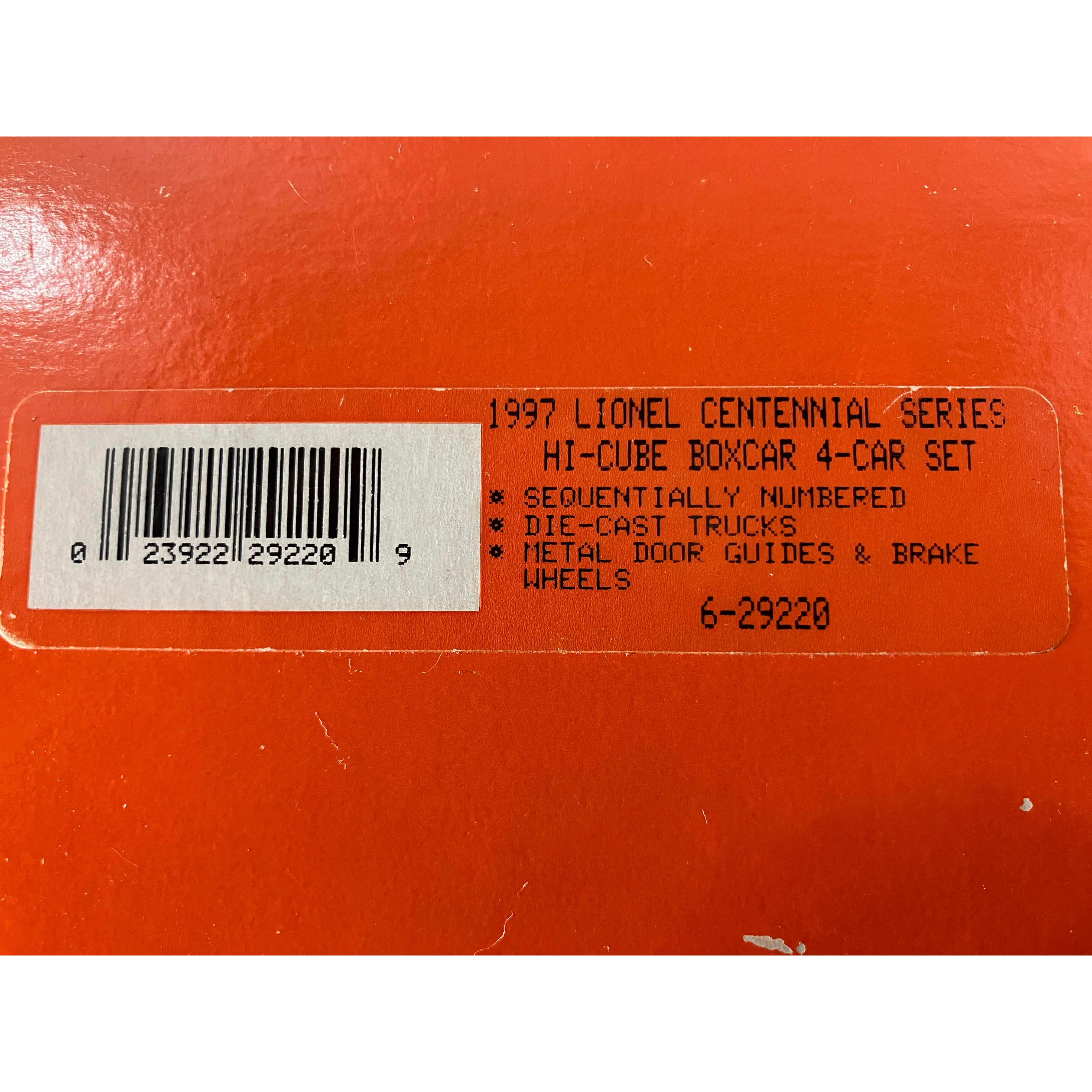 Lionel O scale 3-rail 6-29220 Centennial Series Hi-Cube Boxcar 4-car set — photo 12