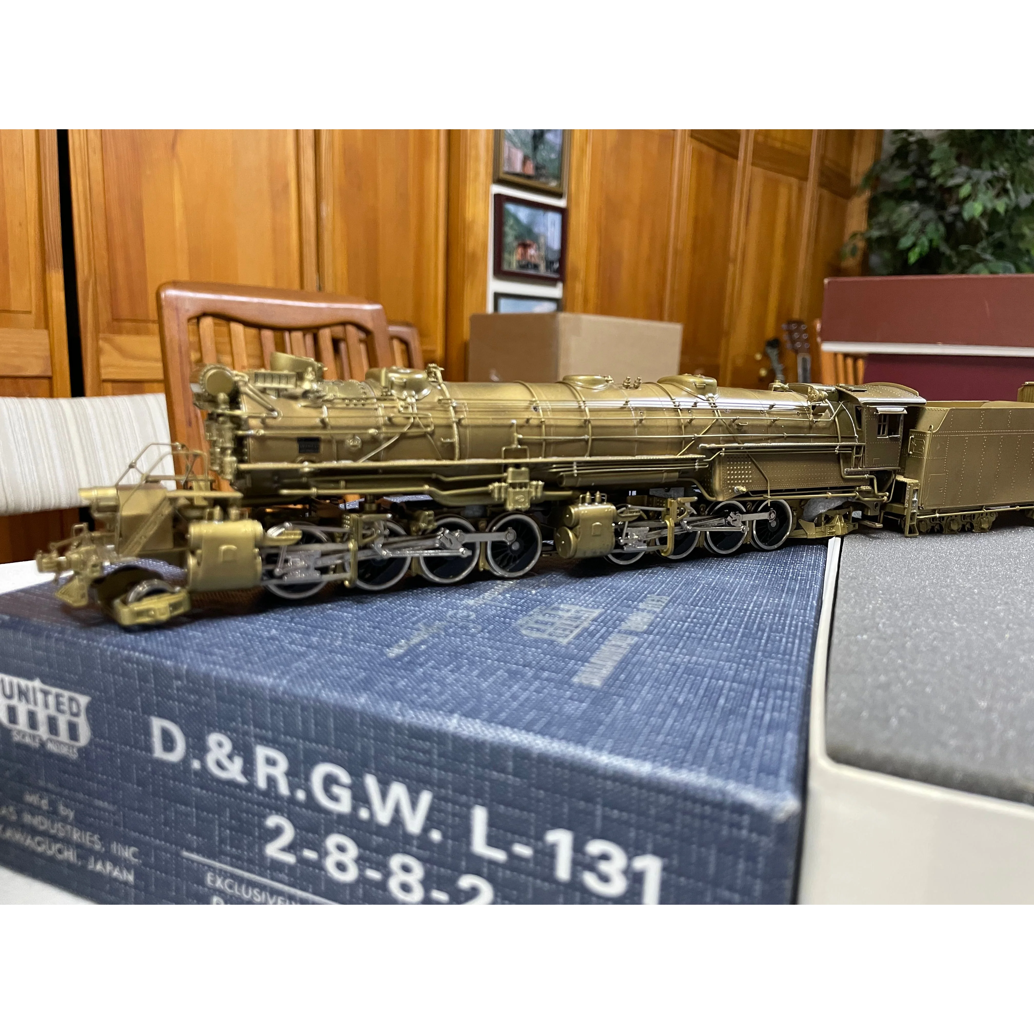United Scale Models D&RGW L-131 Brass 2-8-8-2 Steam Loco Pacific Fast Mail 1/87 LNIB — photo 5