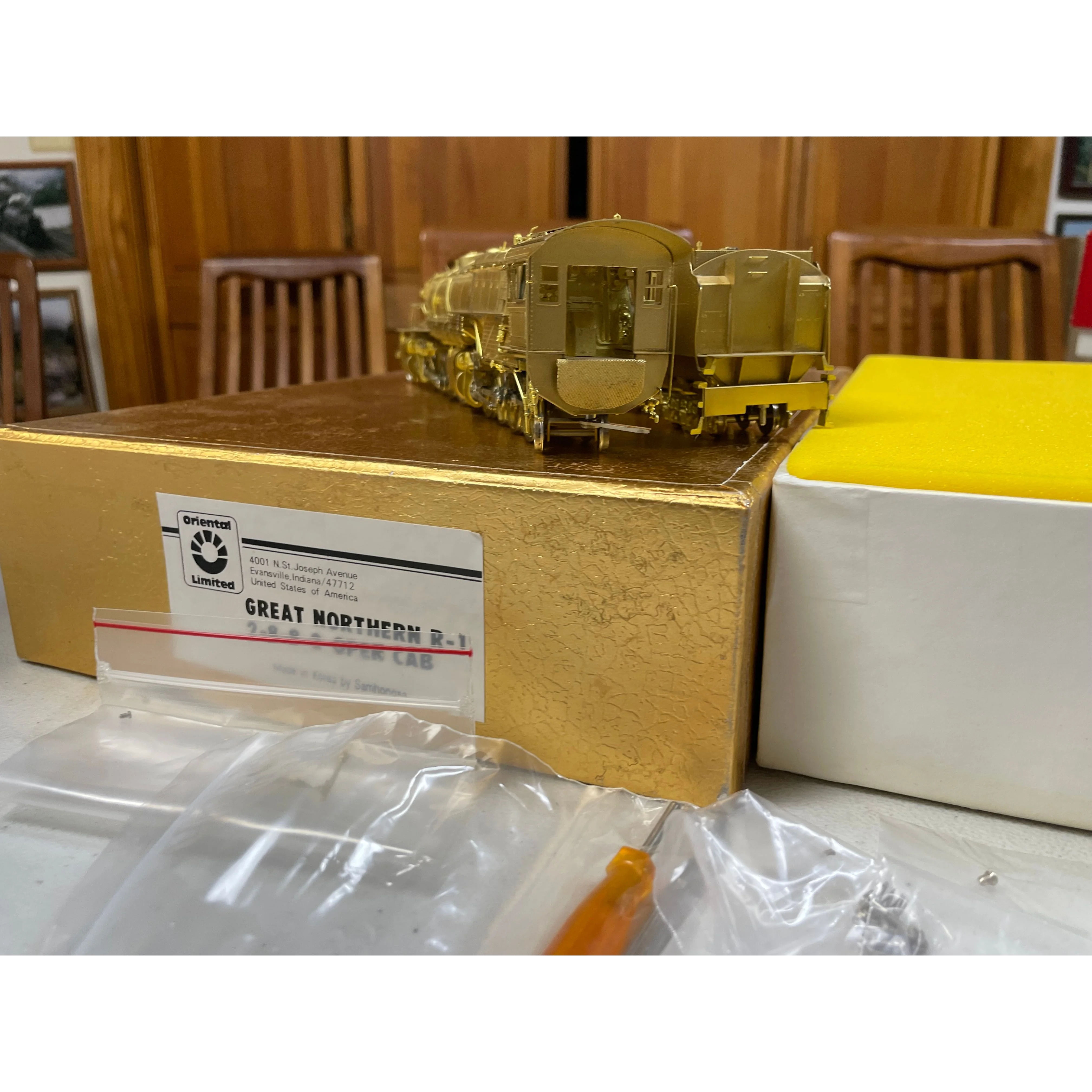 HO BRASS ORIENTAL LIMITED GREAT NORTHERN 2-8-8-2 R-1 OPEN CAB STEAM LOCOMOTIVE NIB — photo 10