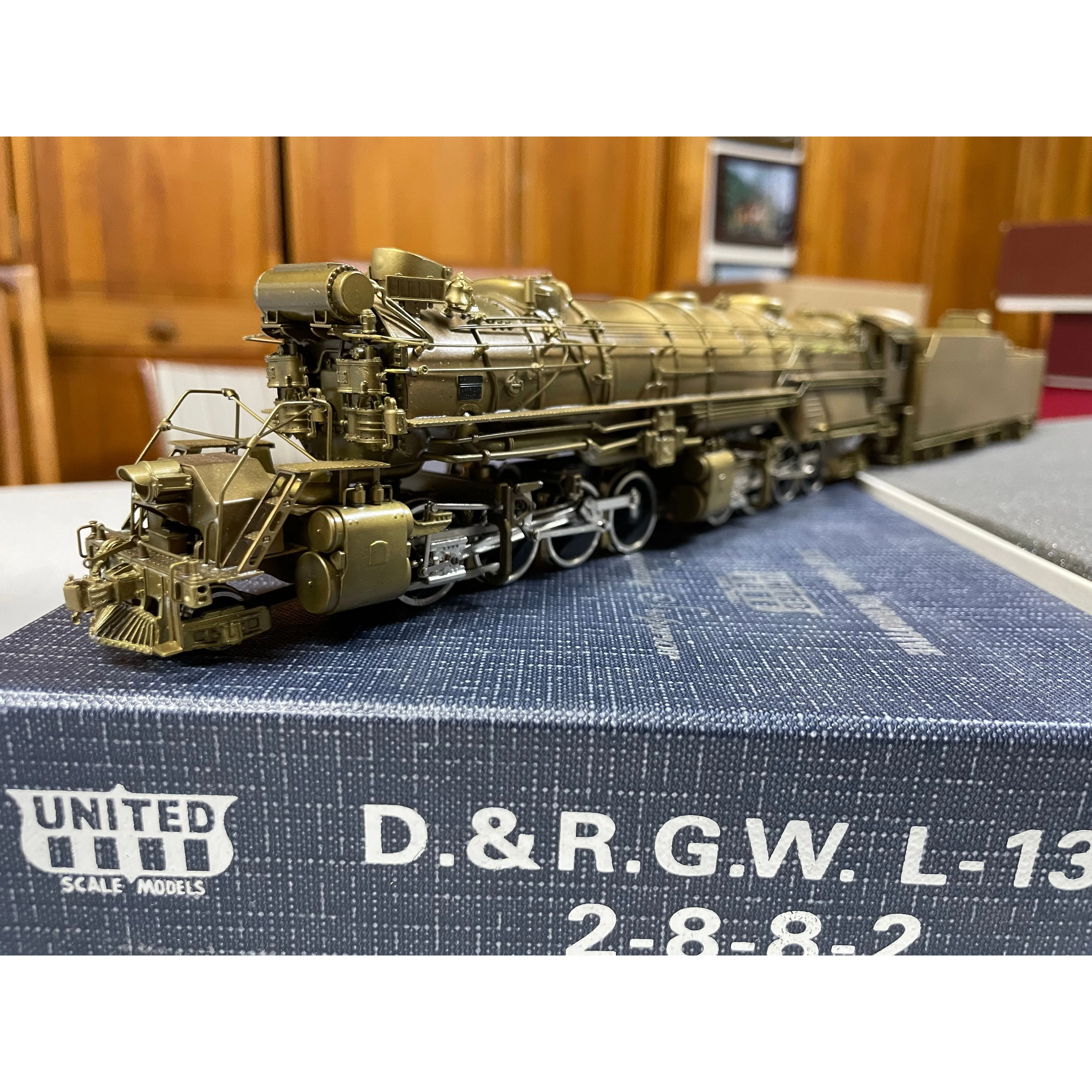 United Scale Models D&RGW L-131 Brass 2-8-8-2 Steam Loco Pacific Fast Mail 1/87 LNIB — photo 3