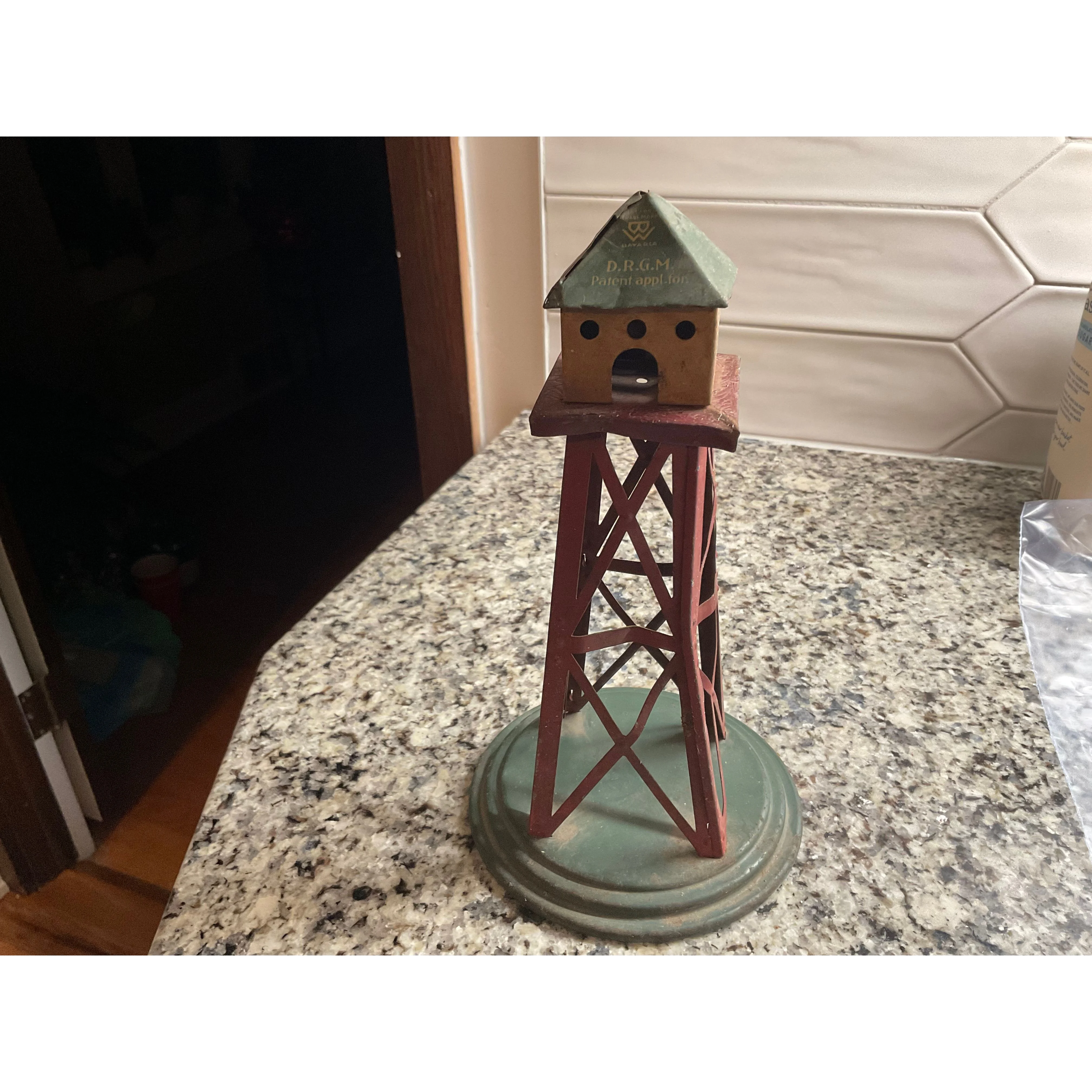 Vintage 1920s Bing Gebruder German Tin Toy Airplane Central Tower D.R.G.M. - Image 4