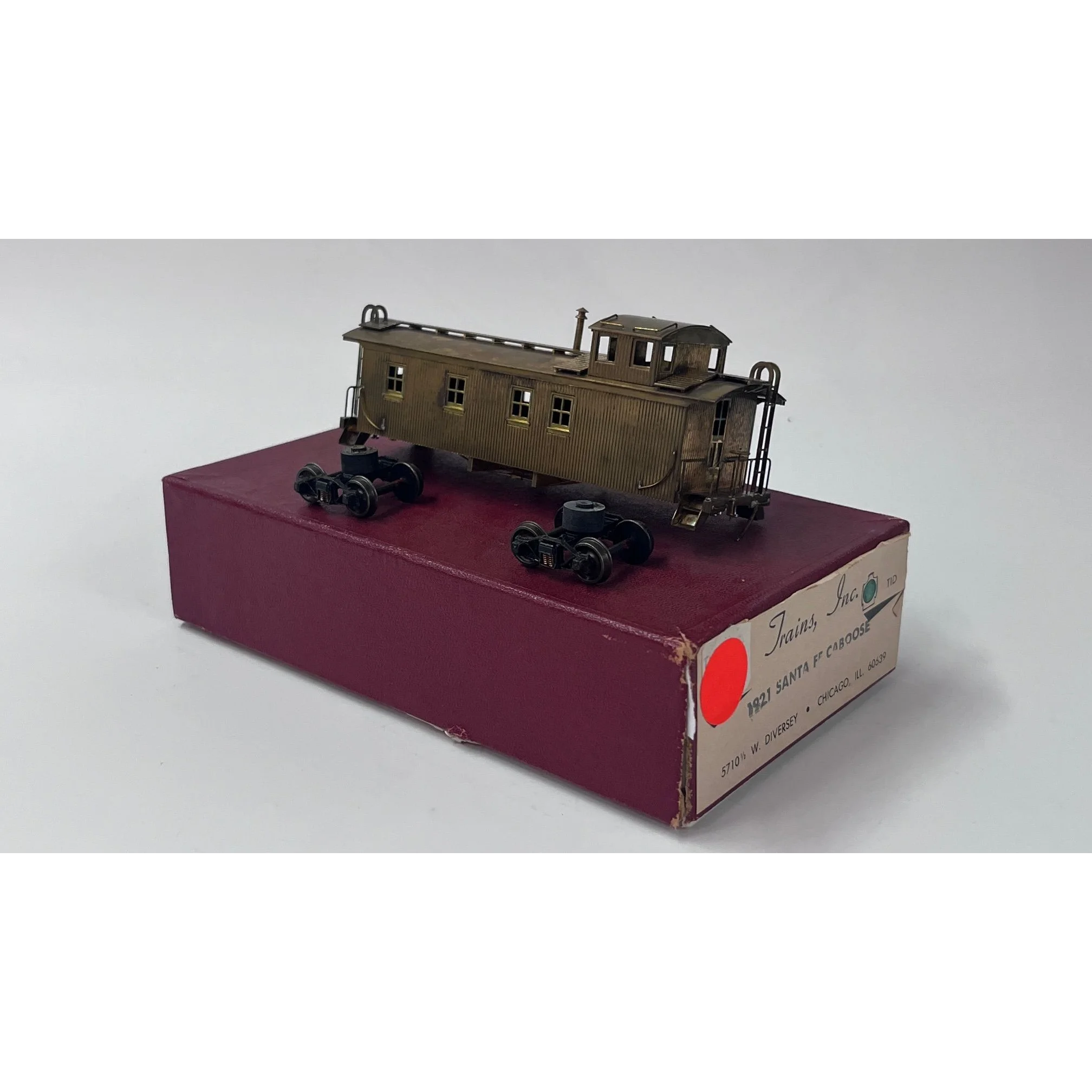 Trains Inc HO Scale Brass Santa Fe Wood Caboose, Unpainted