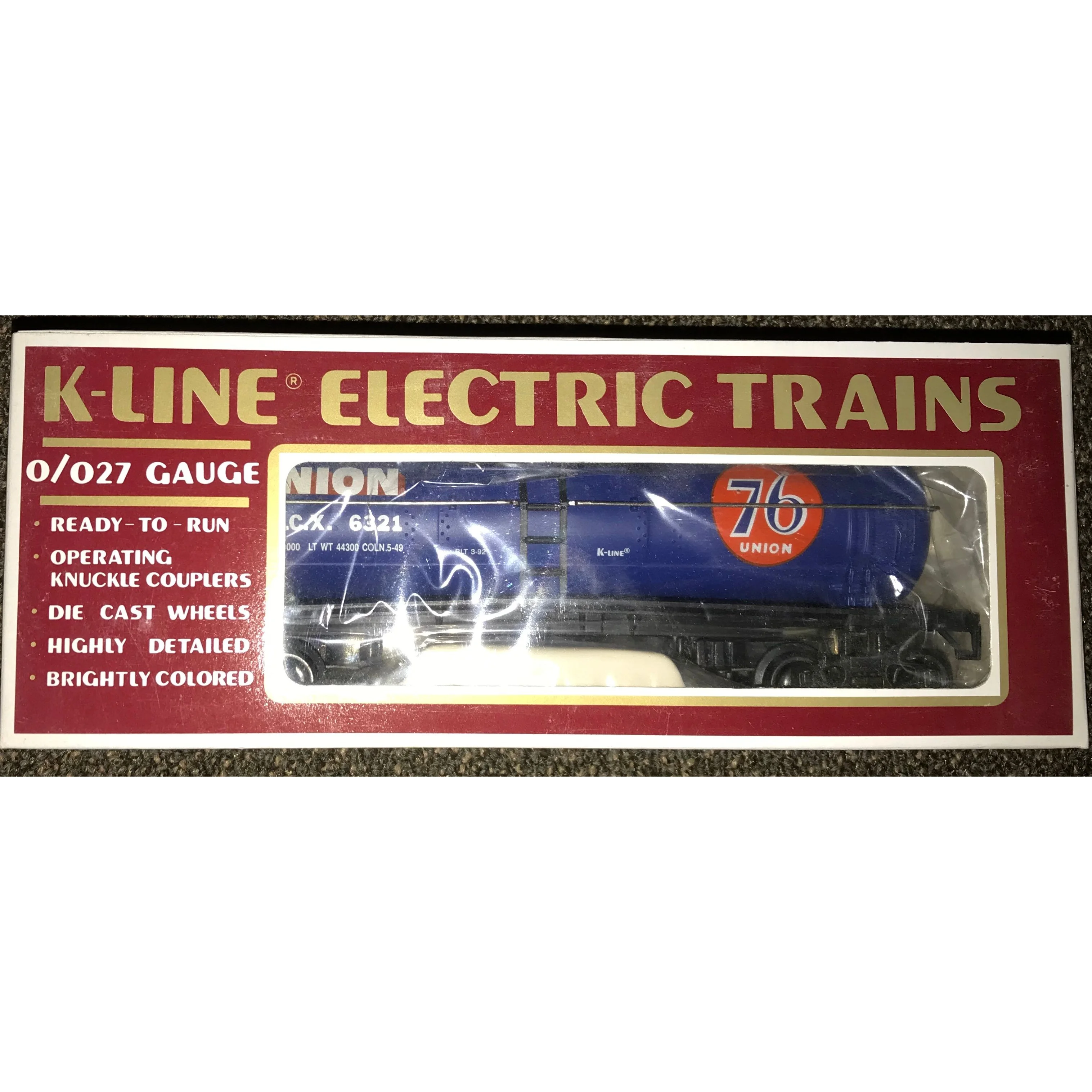 K-LINE 6321 CLASSIC UNION 76 OIL TANK CAR U.O.C.X.6321 SINGLE DOME TANK CAR — photo 3