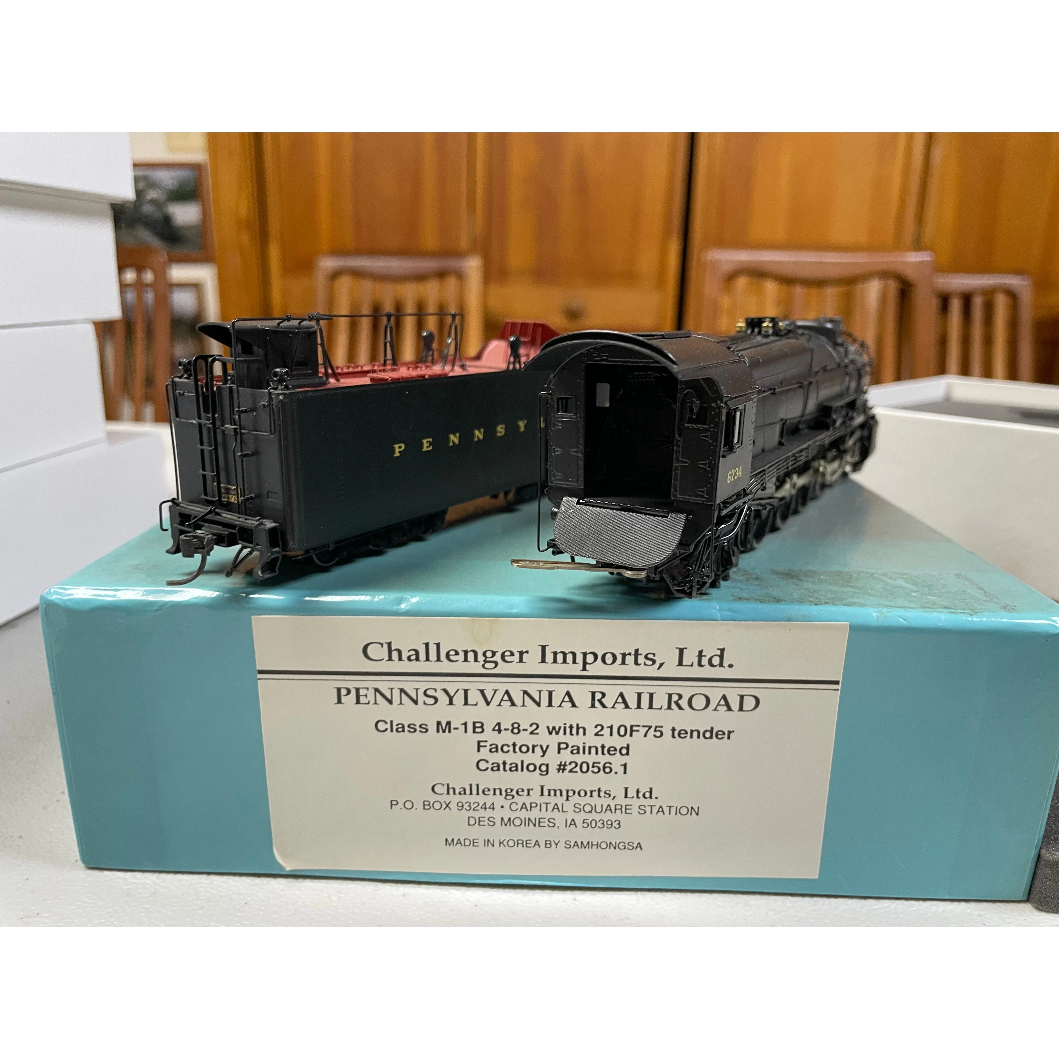 HO BRASS CHALLENGER IMPORTS PENNSY PRR M-1B 4-8-2 WITH 210F75 TENDER F/P NIB SAMHONGS — photo 3