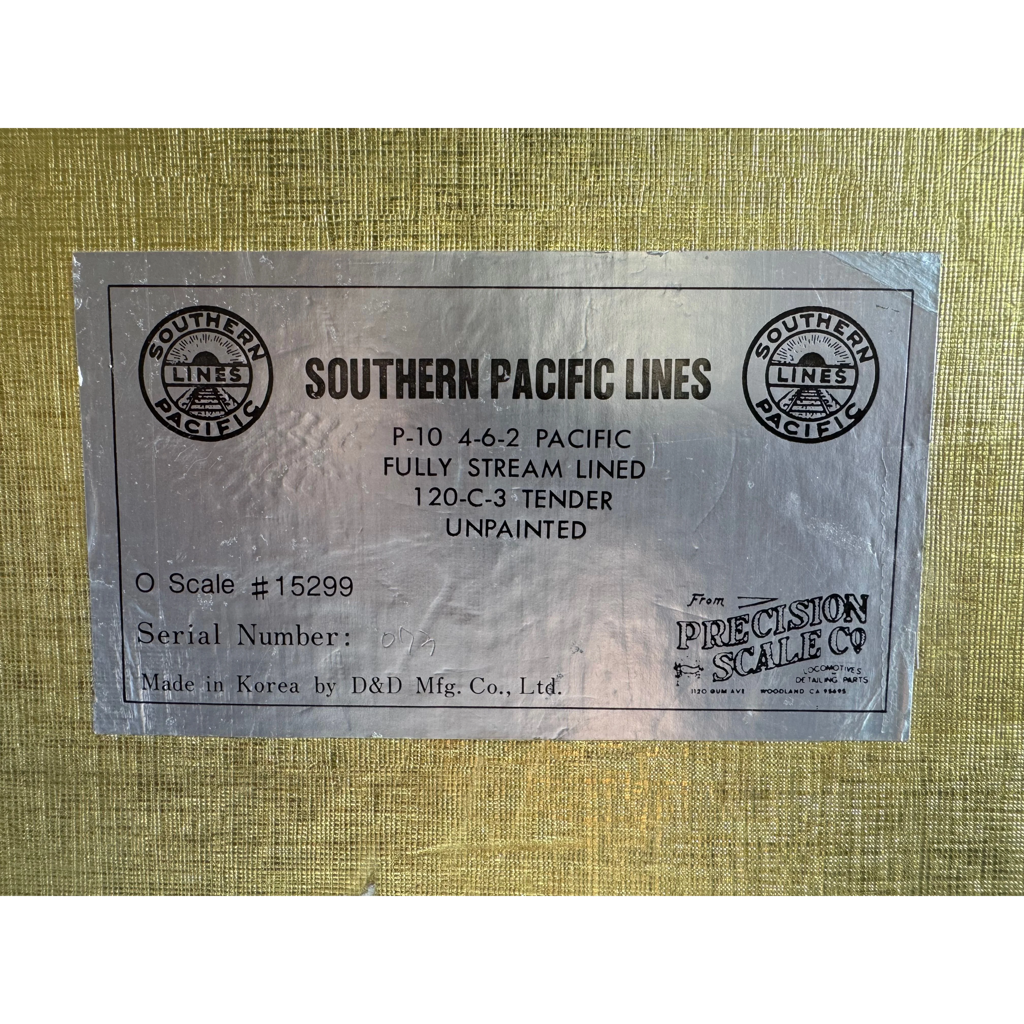 Precision Scale O Scale Brass Southern Pacific P-10 Streamlined 4-6-2 Unpainted — photo 8