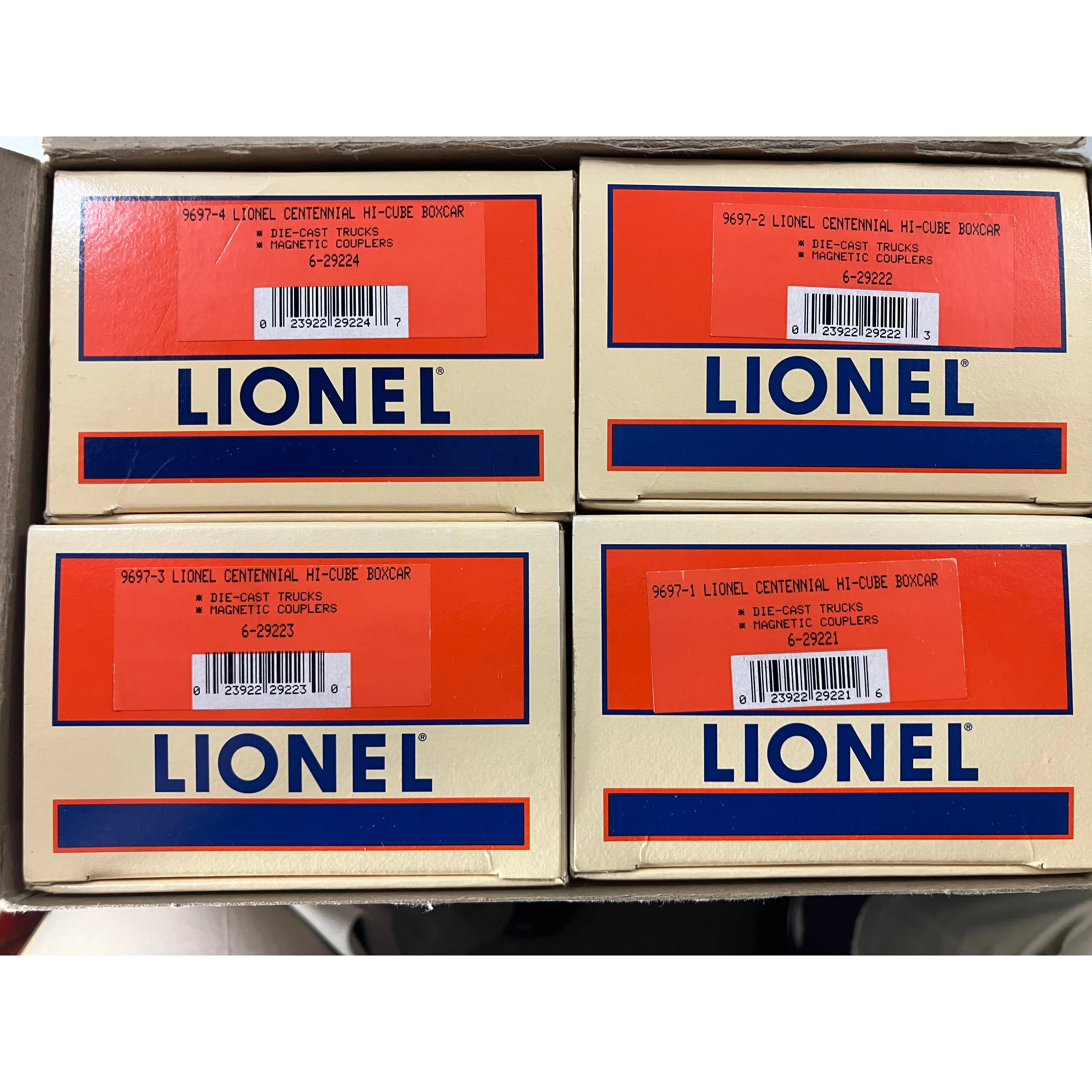 Lionel O scale 3-rail 6-29220 Centennial Series Hi-Cube Boxcar 4-car set — photo 11