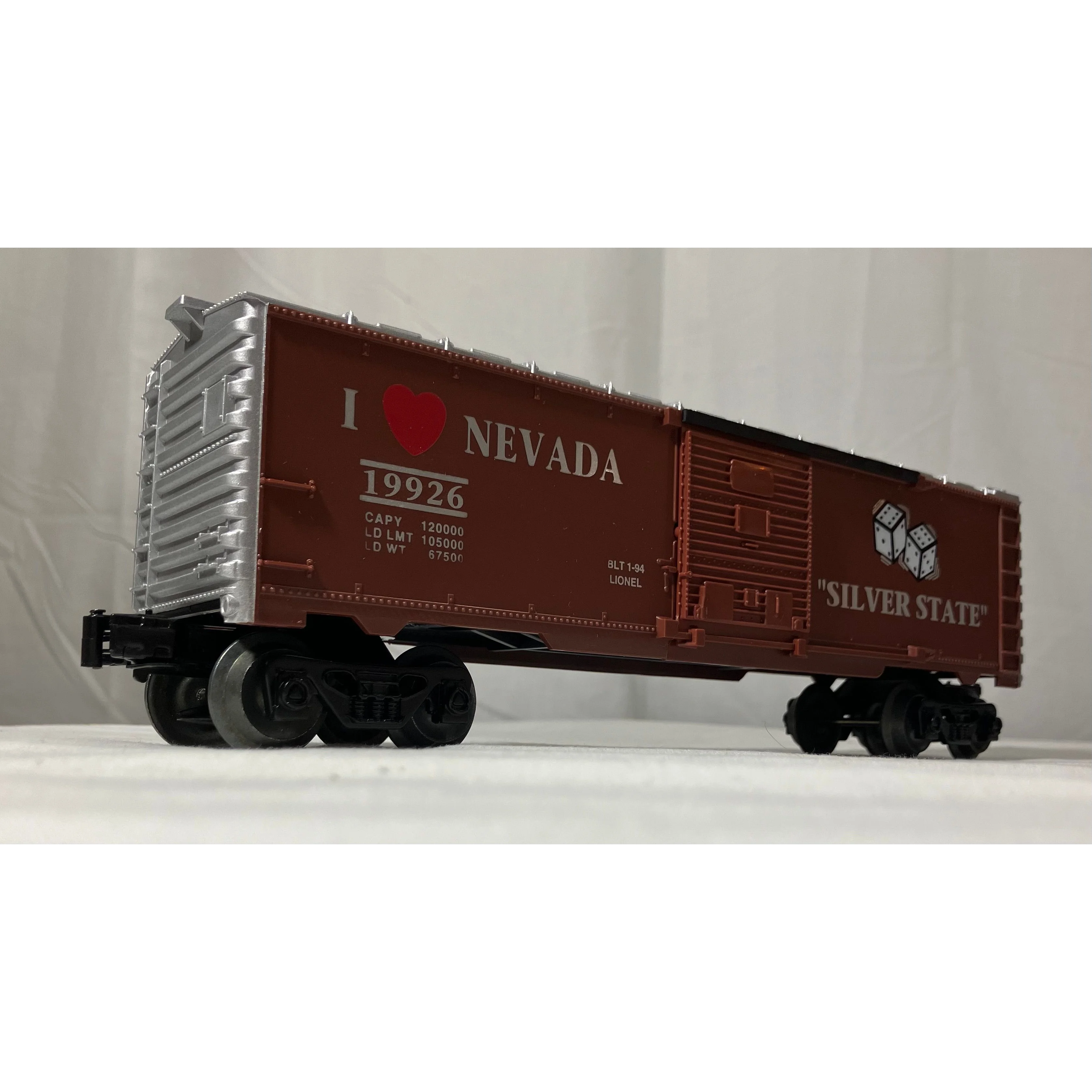 Lionel 6-19926 O scale 3 rail boxcar “I Love Nevada” — photo 2