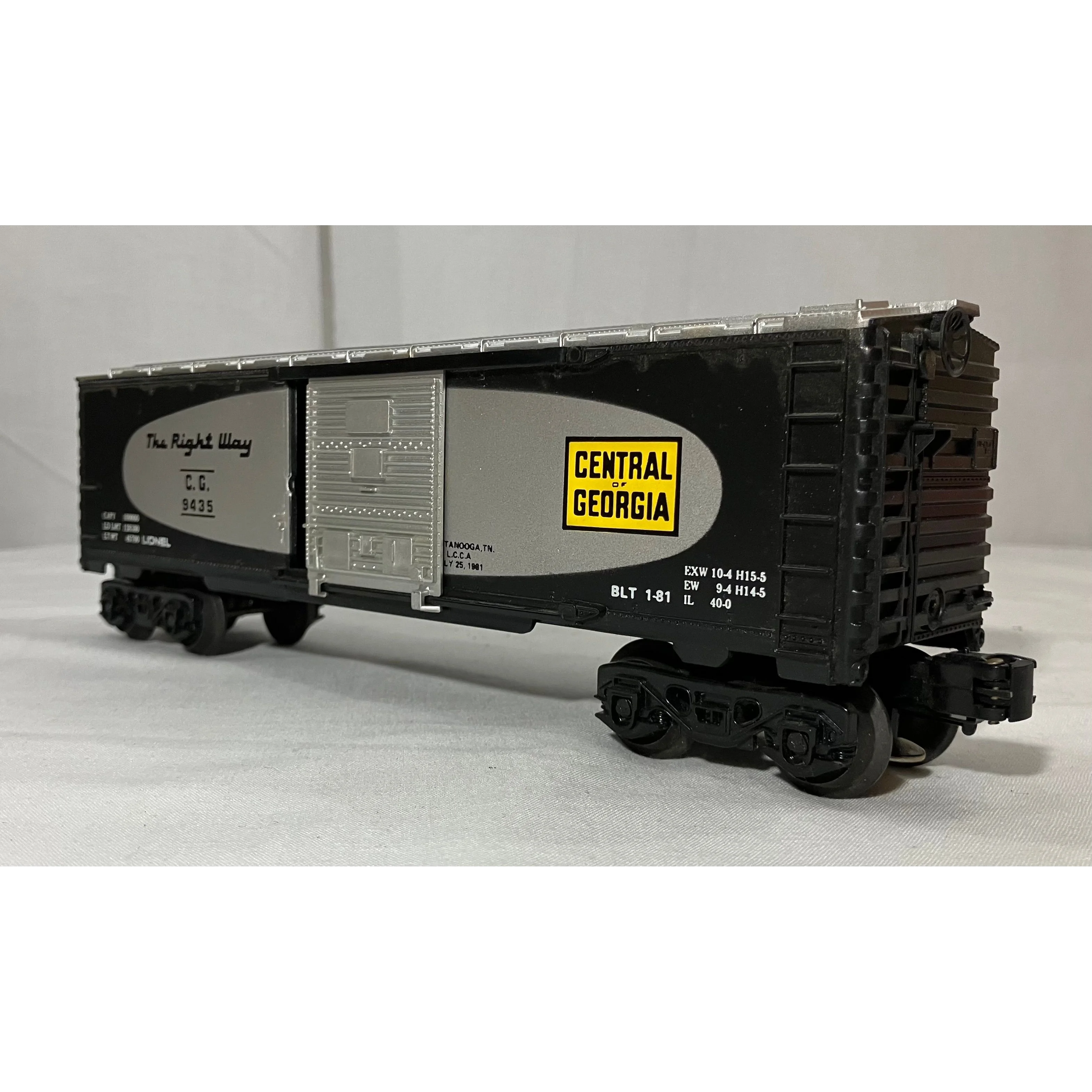 Lionel 6-9435 O scale 3 rail boxcar Central of Georgia LCCA