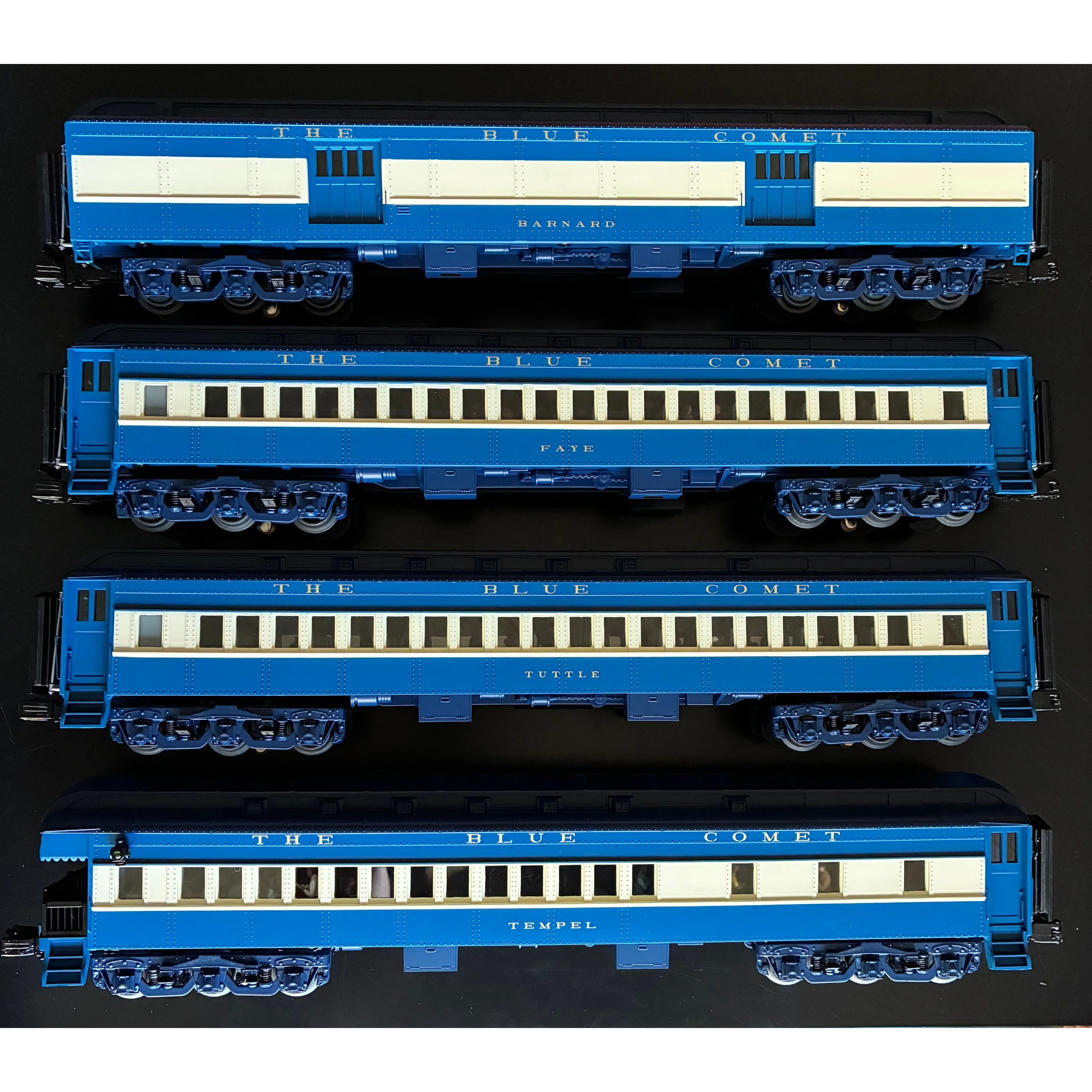 MTH 20-40083 Premier 70' Madison 4-Car Passenger Set - CNJ Blue Comet - OB & Shipper — photo 2