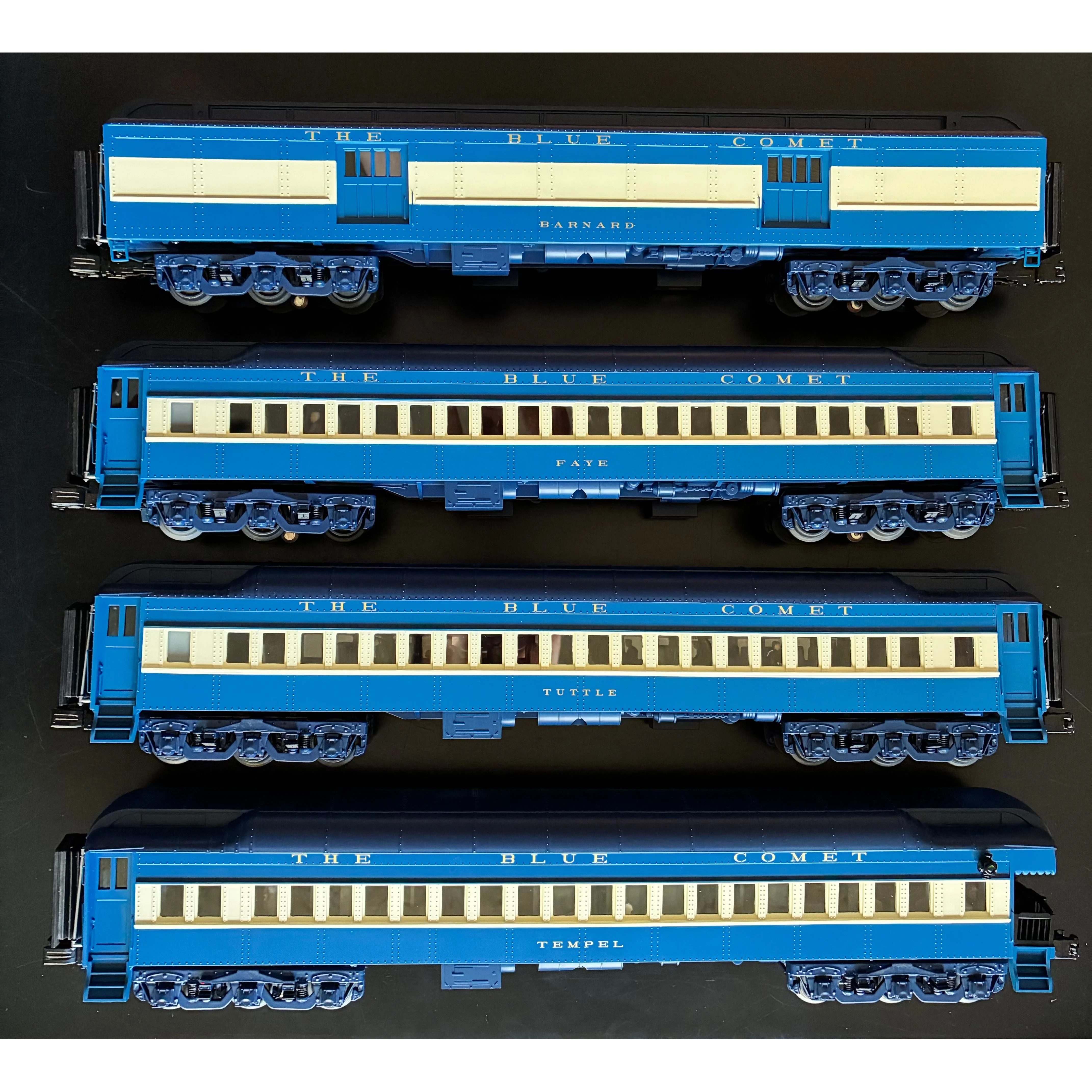 MTH 20-40083 Premier 70' Madison 4-Car Passenger Set - CNJ Blue Comet - OB & Shipper