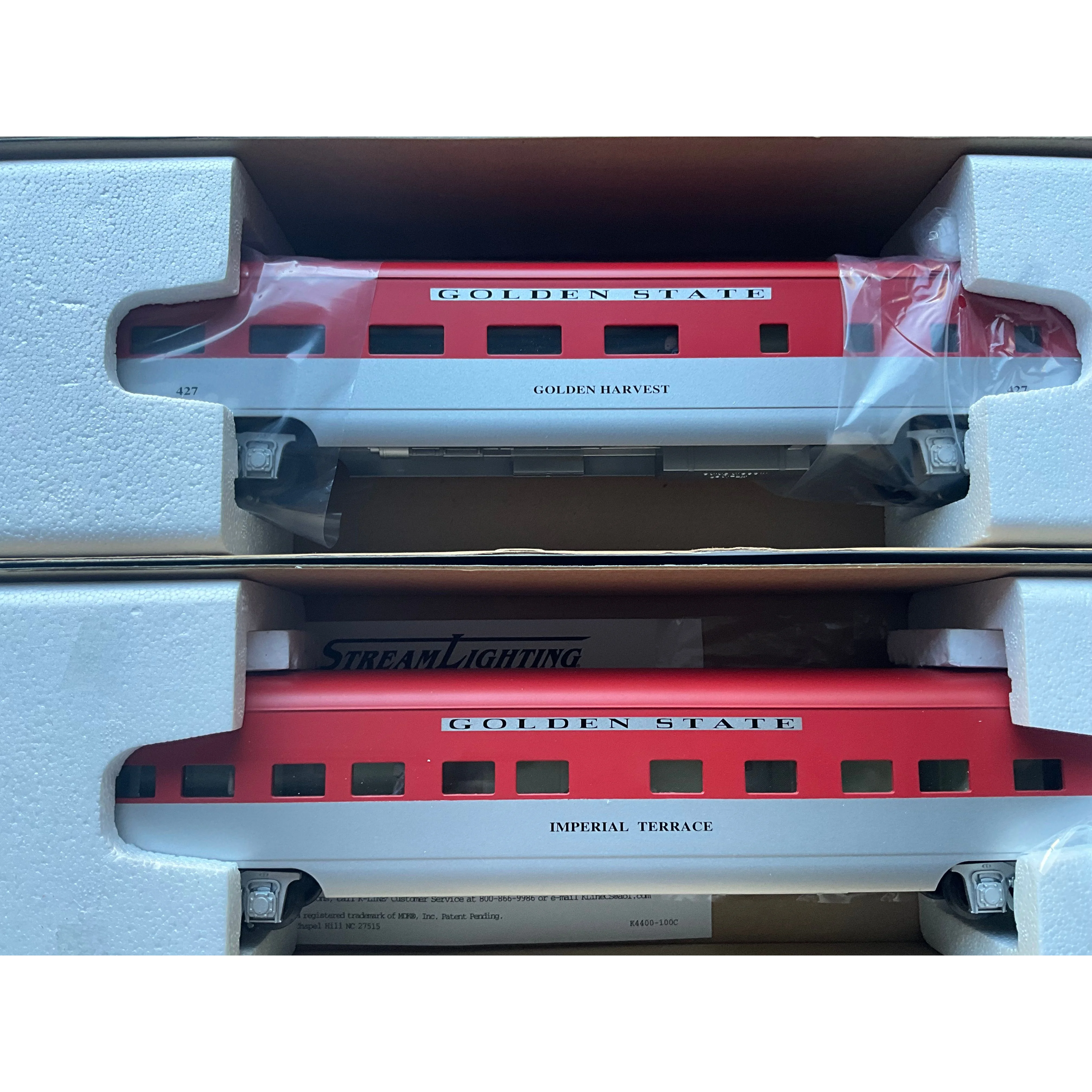 K-Line 3 rail Golden State Complete 9 Car Set (Upgraded LEDs and passengers) — photo 3