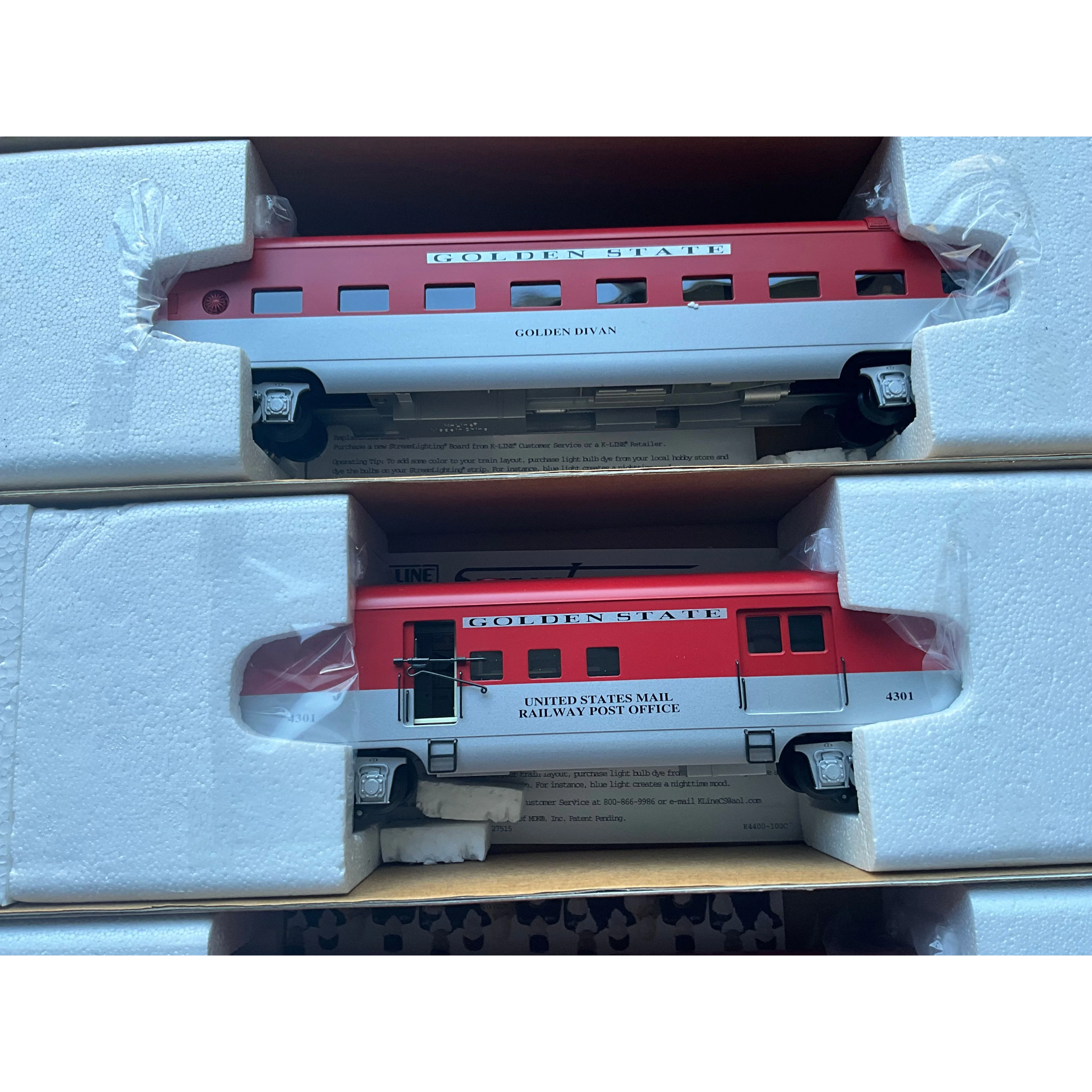 K-Line 3 rail Golden State Complete 9 Car Set (Upgraded LEDs and passengers) — photo 4