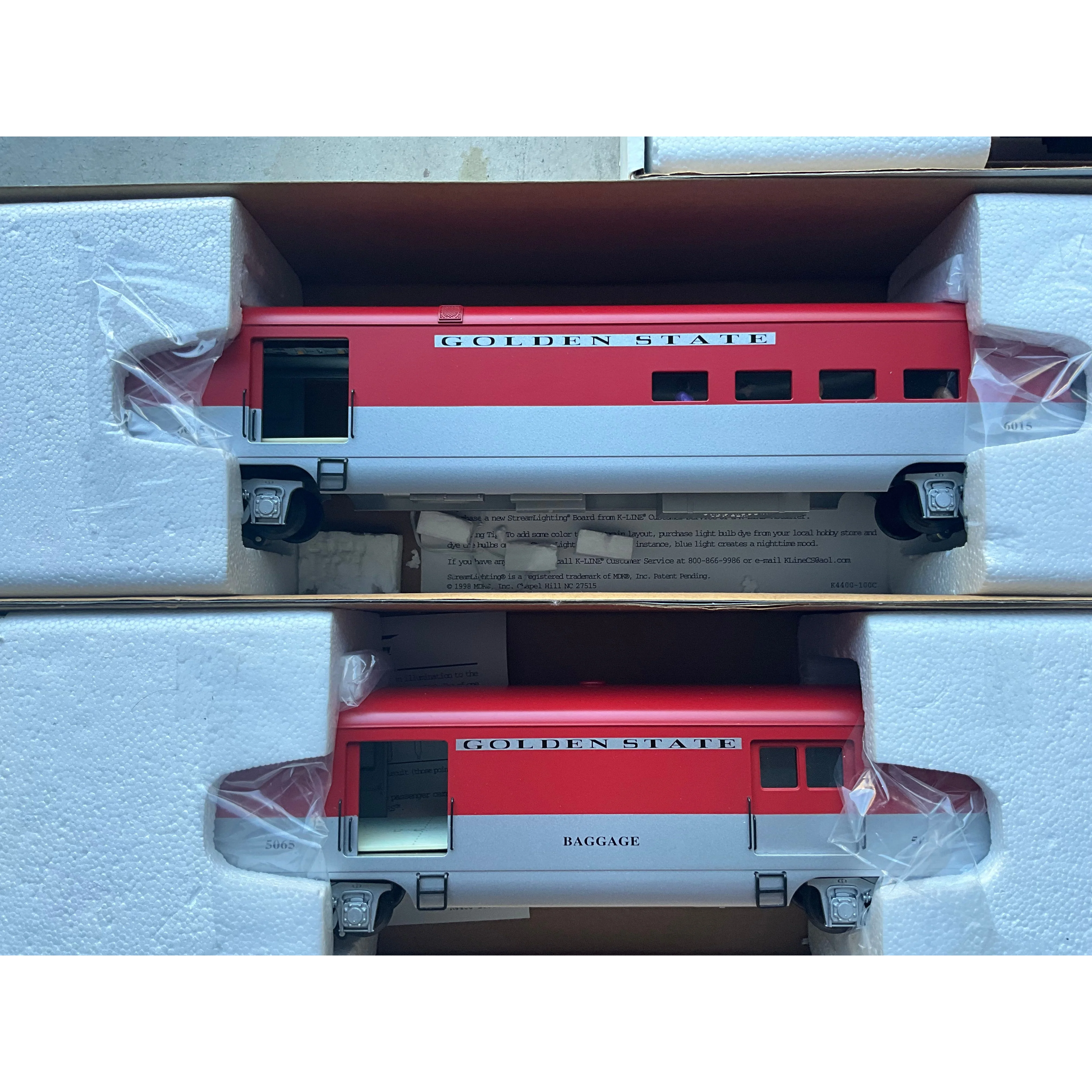 K-Line 3 rail Golden State Complete 9 Car Set (Upgraded LEDs and passengers) — photo 6