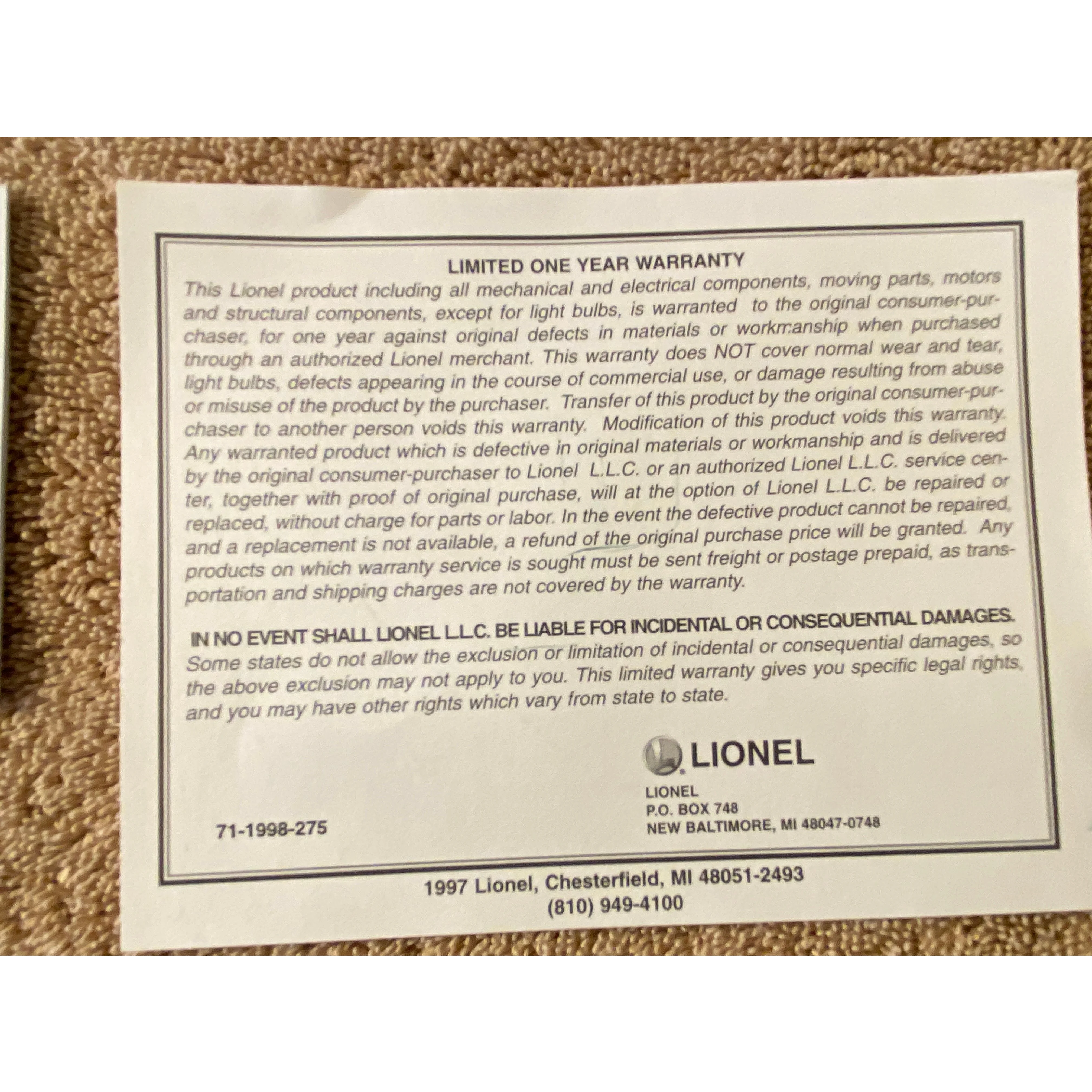 Lionel G Scale 2001 Christmas Boxcar - New Old Stock — photo 7