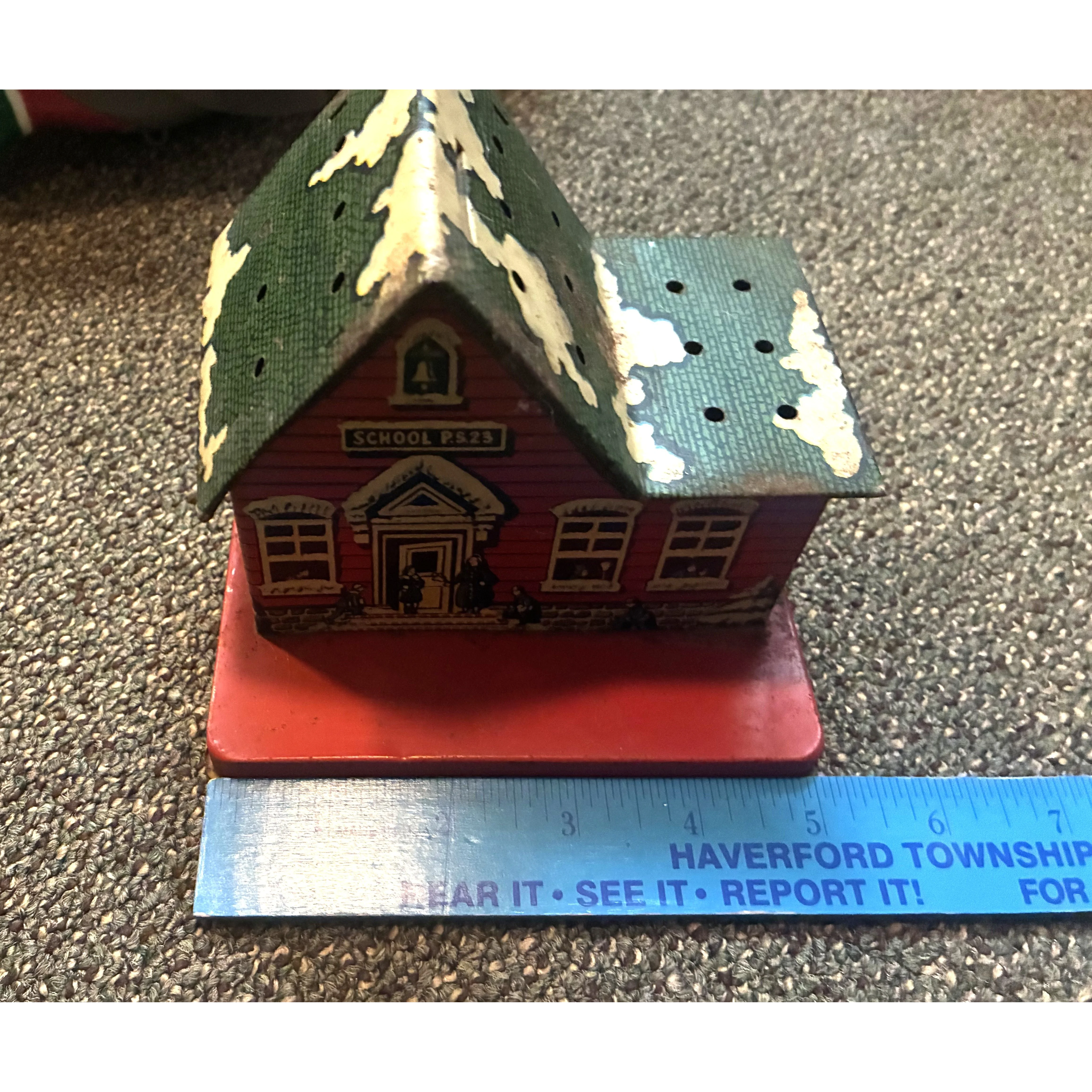 Vintage tin lithograph school house P.S. 23 Still Bank — photo 3