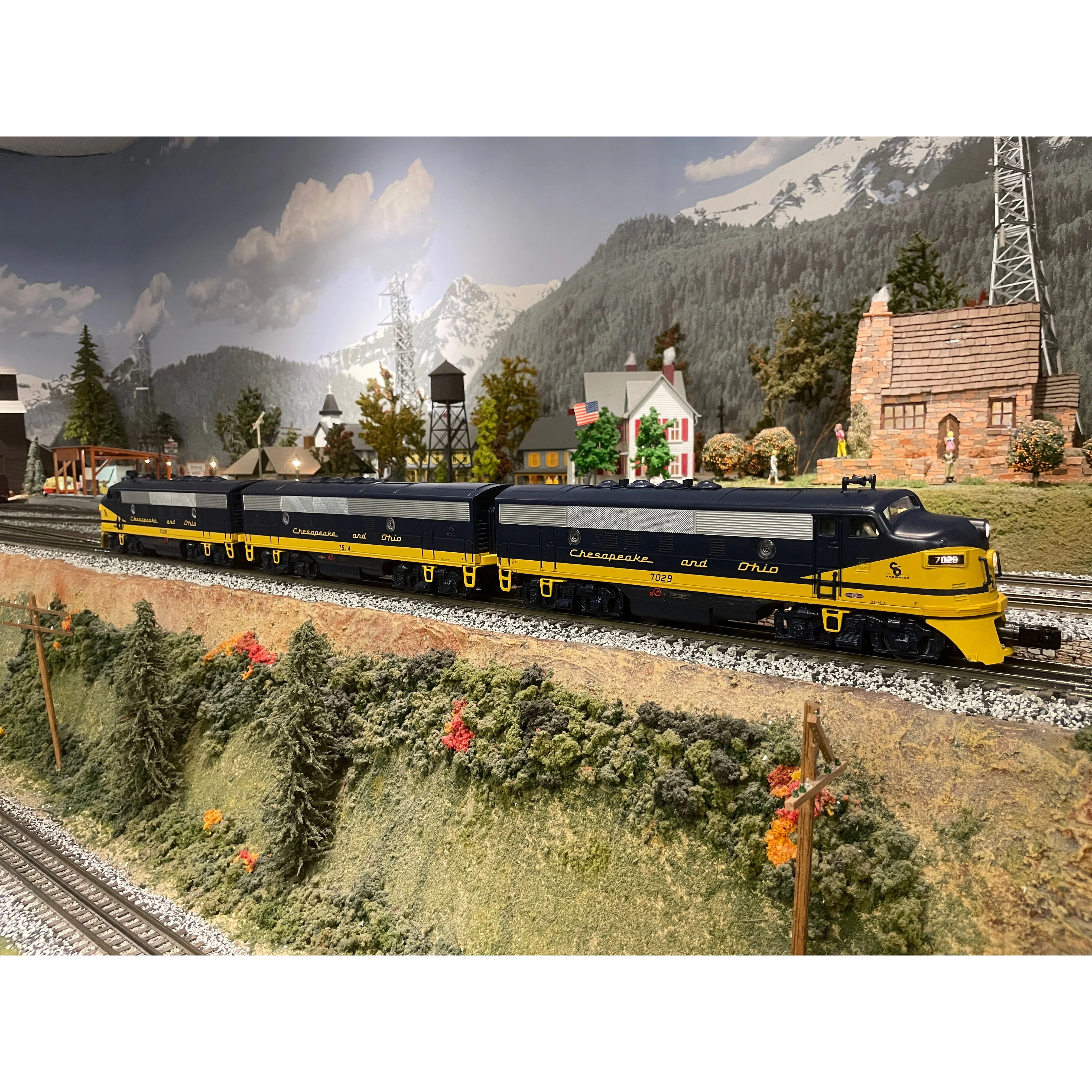 MTH Railking Scale Chesapeake and Ohio F3 ABA PS2 with 3V BCR 30-2851-1