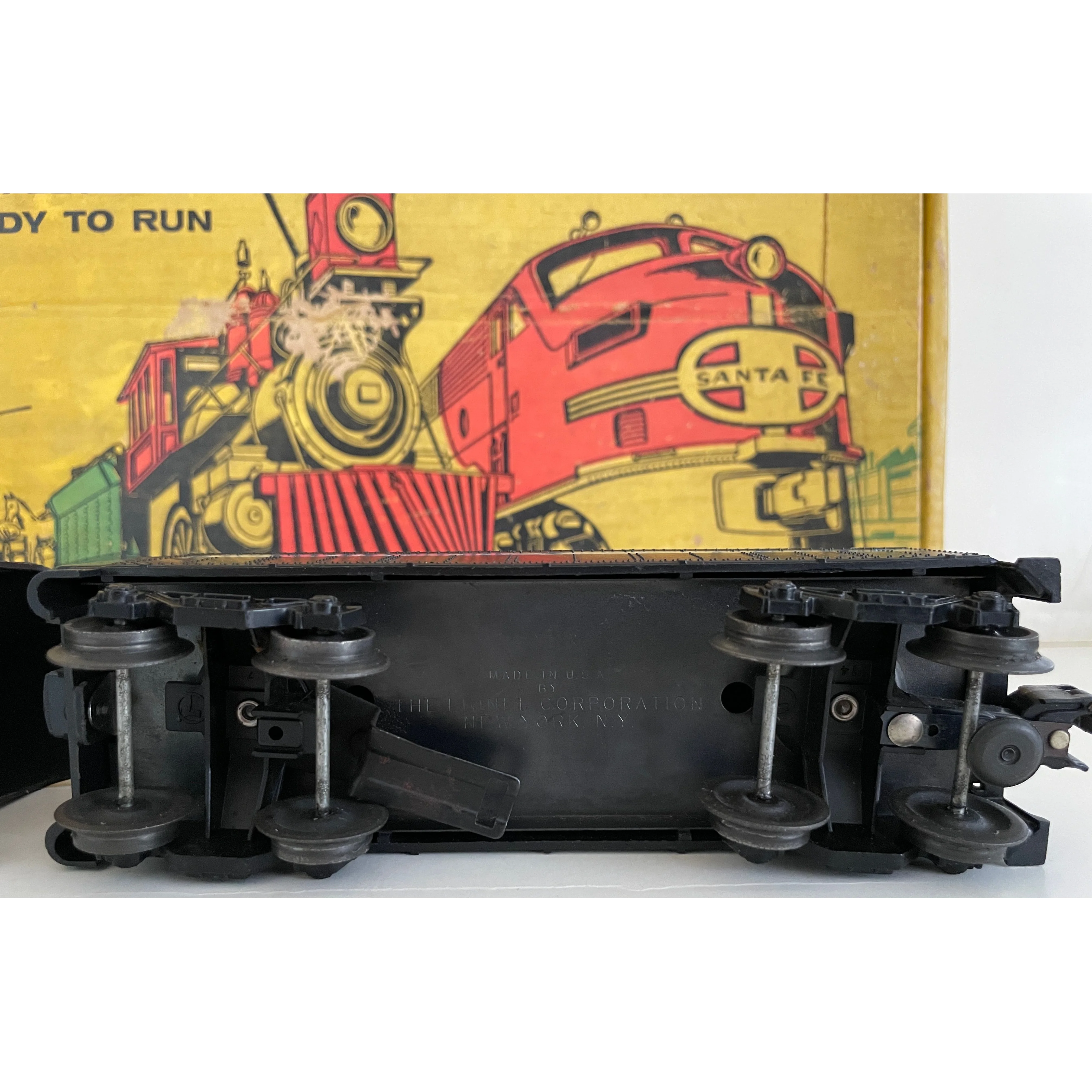 Lionel Postwar O Set #1613S with 247/247T B&O Steam Loco, 3 flats w/loads & caboose — photo 19