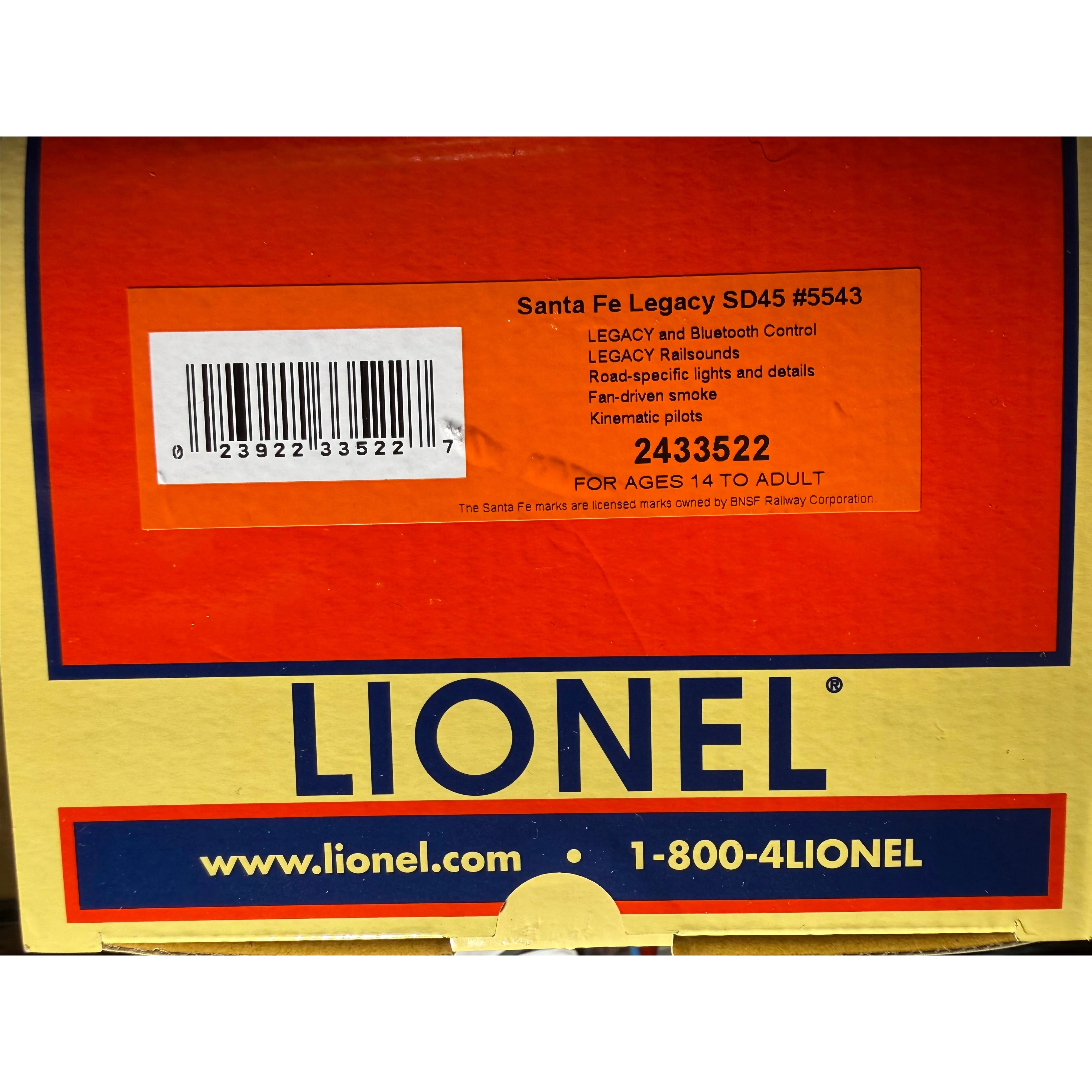 LIONEL 2433522 LEGACY SANTA FE SD45 #5534 - O SCALE - NEW and TESTED!! — photo 12