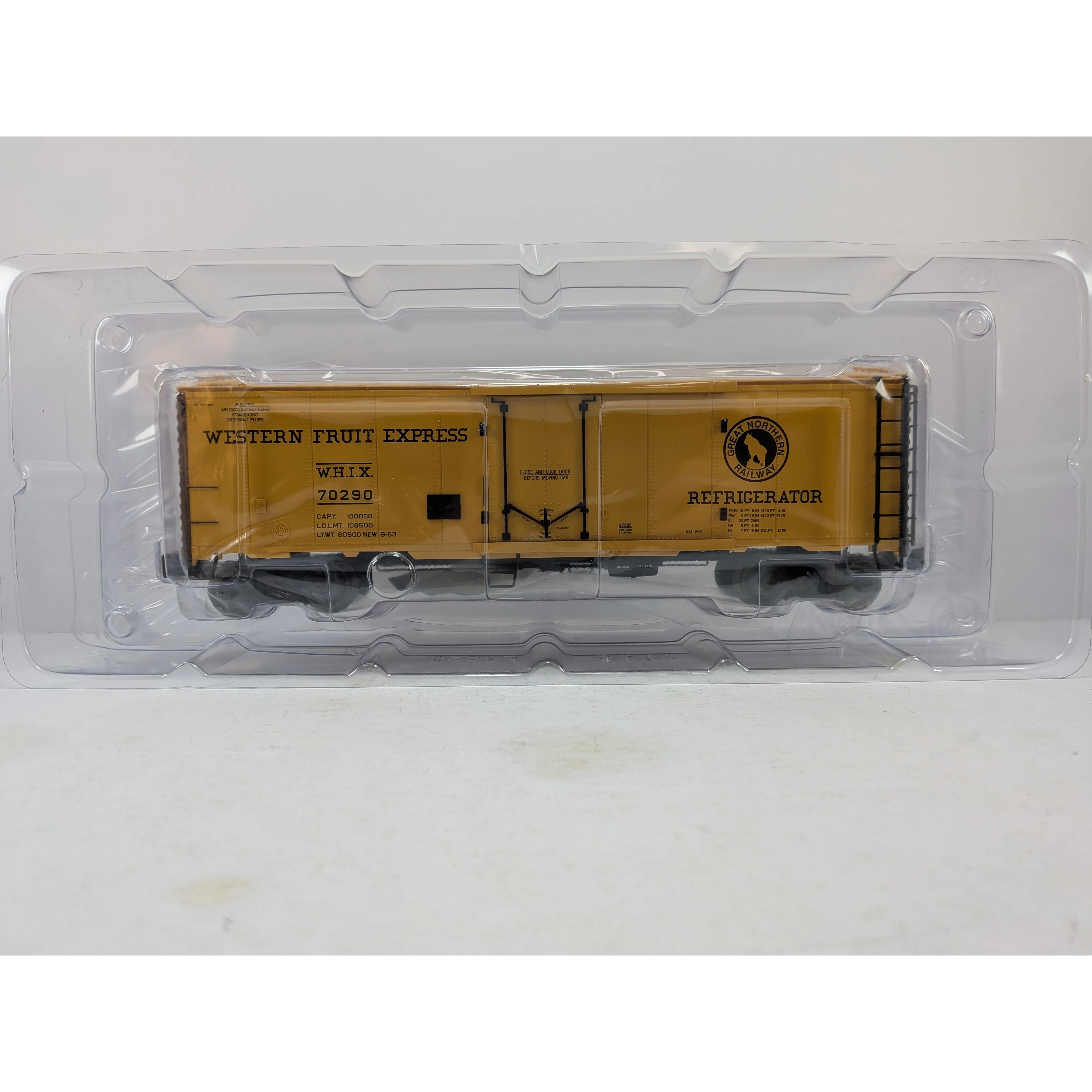 LIONEL GREAT NORTHERN 40’ STEEL REEFER CAR 6-27305 O SCALE WESTERN FRUIT EXPRESS