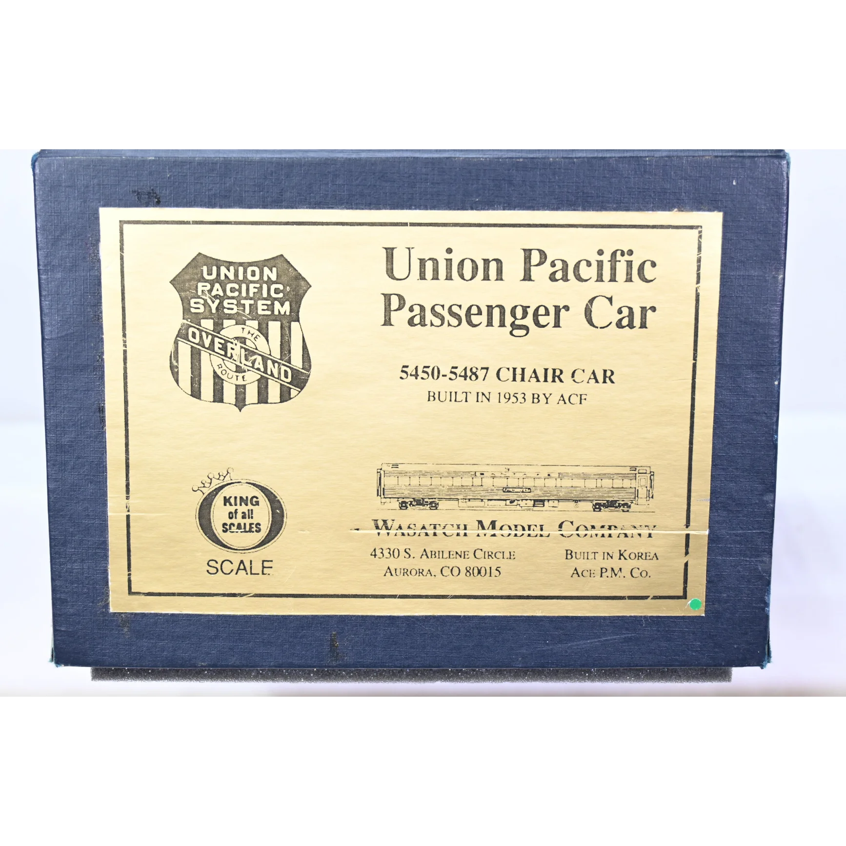 Wasatch O Gauge Brass 2-Rail Union Pacific 5450-5487 Chair Car #5468 Detailed F/P OB* - Image 2