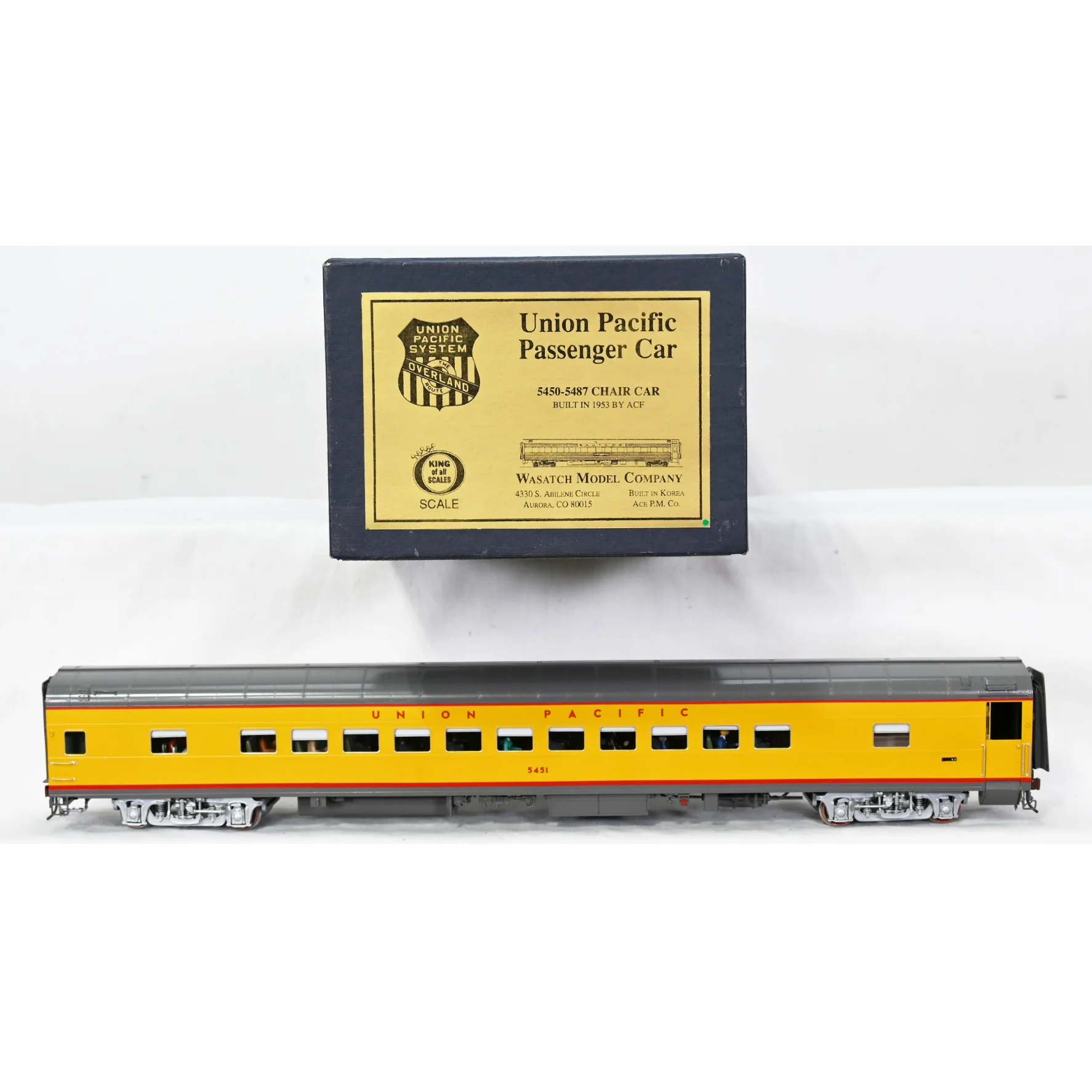 Wasatch O Gauge Brass 2-Rail Union Pacific 5450-5487 Chair Car #5451 Detailed F/P OB*