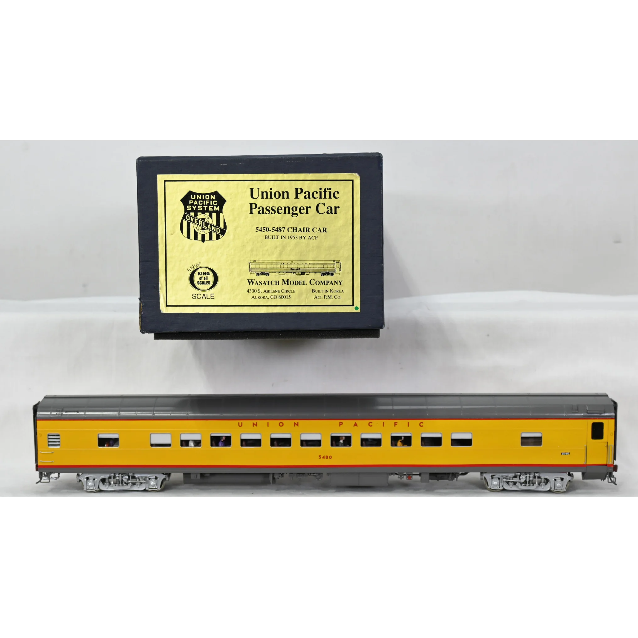 Wasatch O Gauge Brass 2-Rail Union Pacific 5450-5487 Chair Car #5480 Detailed F/P OB